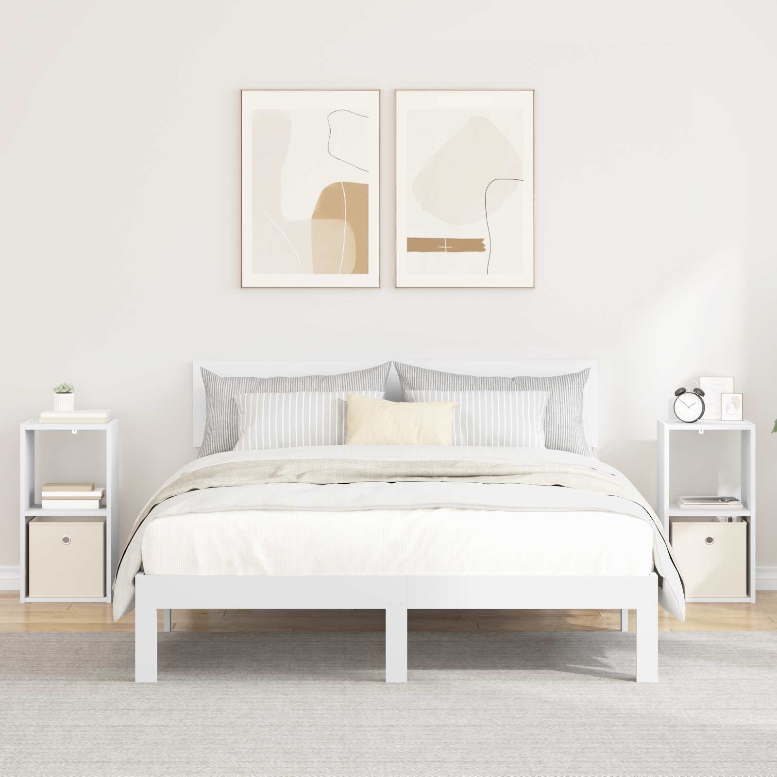 Nachtkastje met lade 2 pcs Wit 30,5 x 27 x 59,5 cm Bewerkt hout is nu te koop bij PeponiXL, paradijselijk wonen!