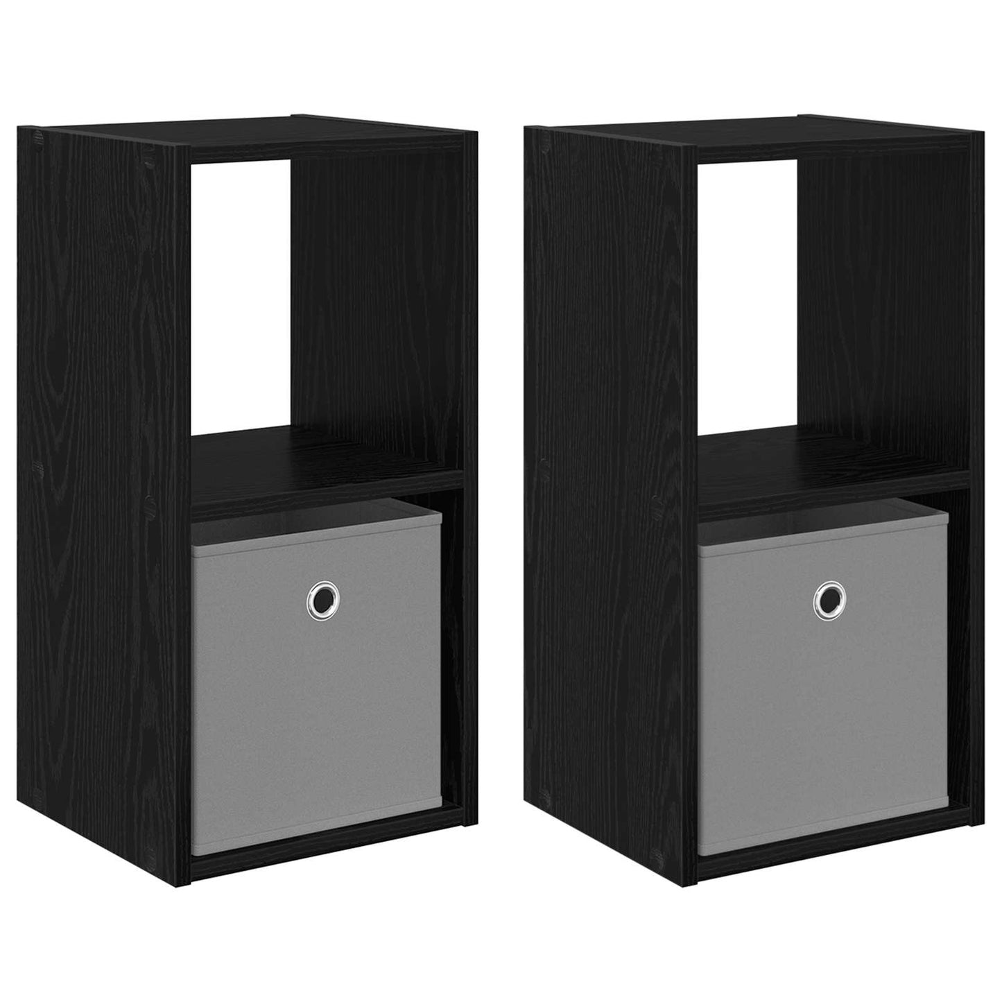 Nachtkastje 2 pcs Zwart Eiken 30,5 x 27 x 59,5 cm Bewerkt hout is nu te koop bij PeponiXL, paradijselijk wonen!