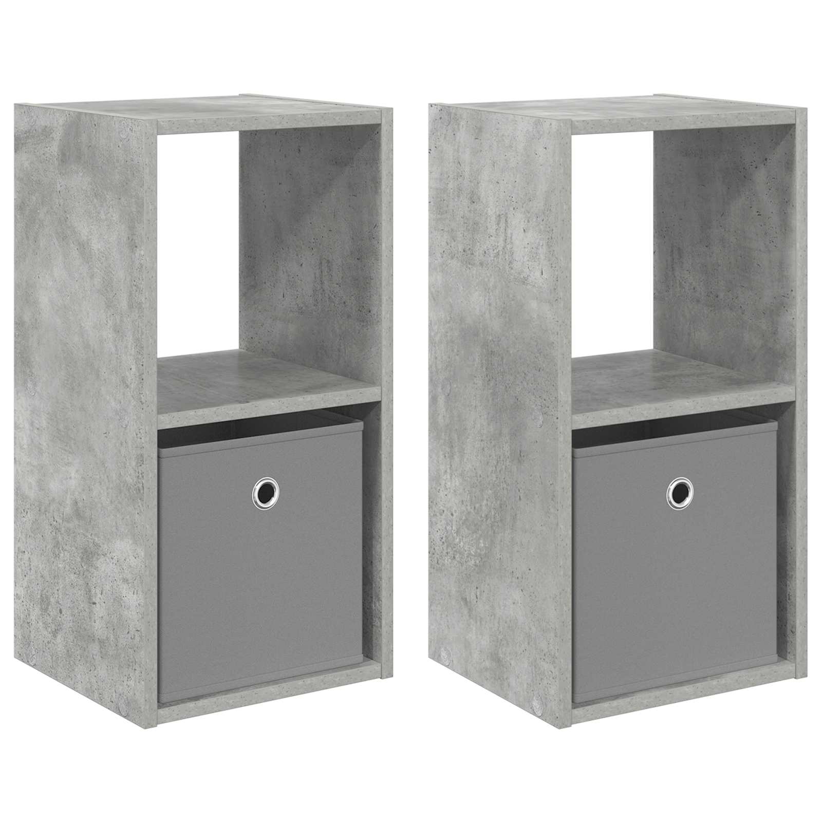 Nachtkastje 2 pcs Beton Grijs 30,5 x 27 x 59,5 cm Bewerkt hout is nu te koop bij PeponiXL, paradijselijk wonen!