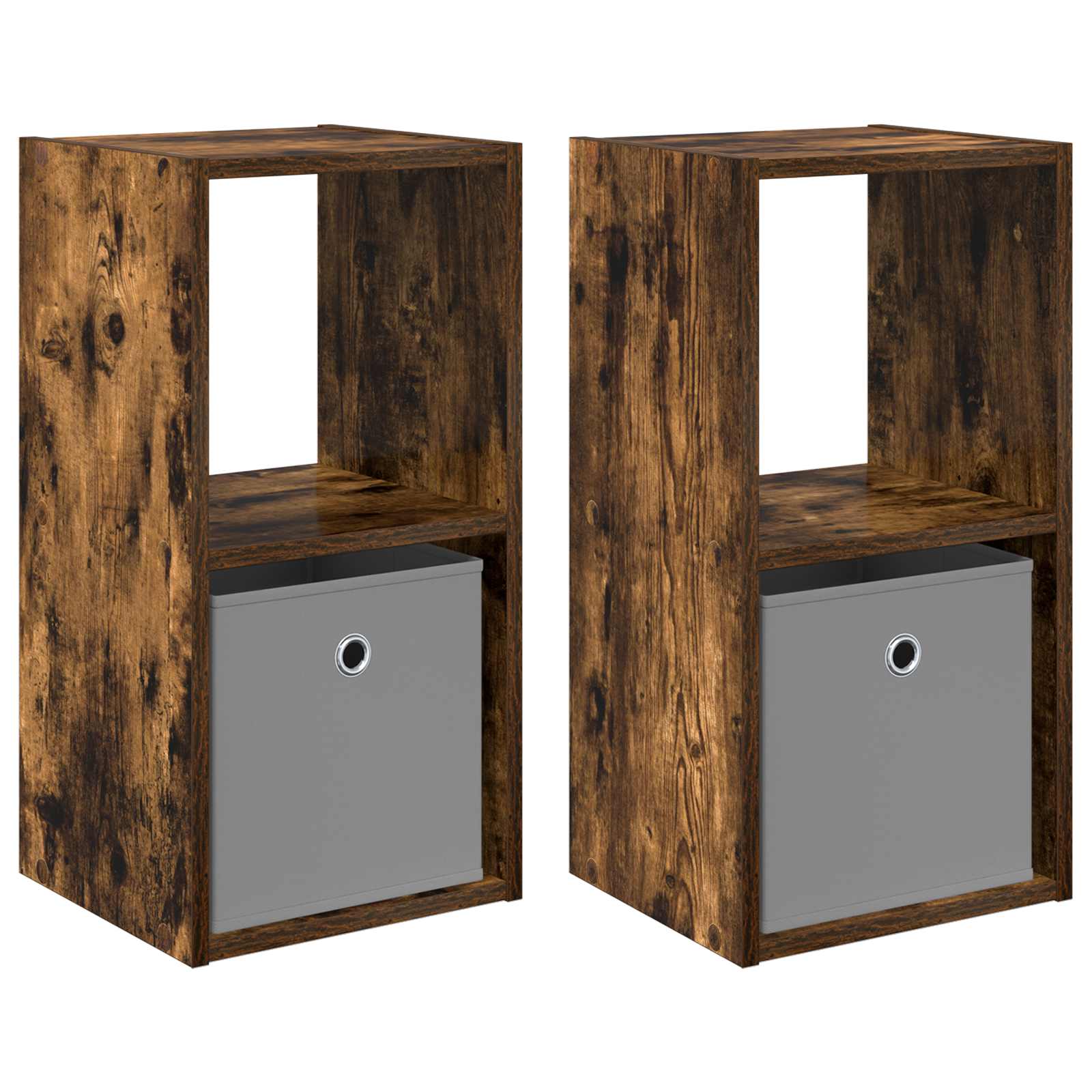 Nachtkastje met lade 2 pcs Gerookt eiken 30,5 x 27 x 59,5 cm is nu te koop bij PeponiXL, paradijselijk wonen!
