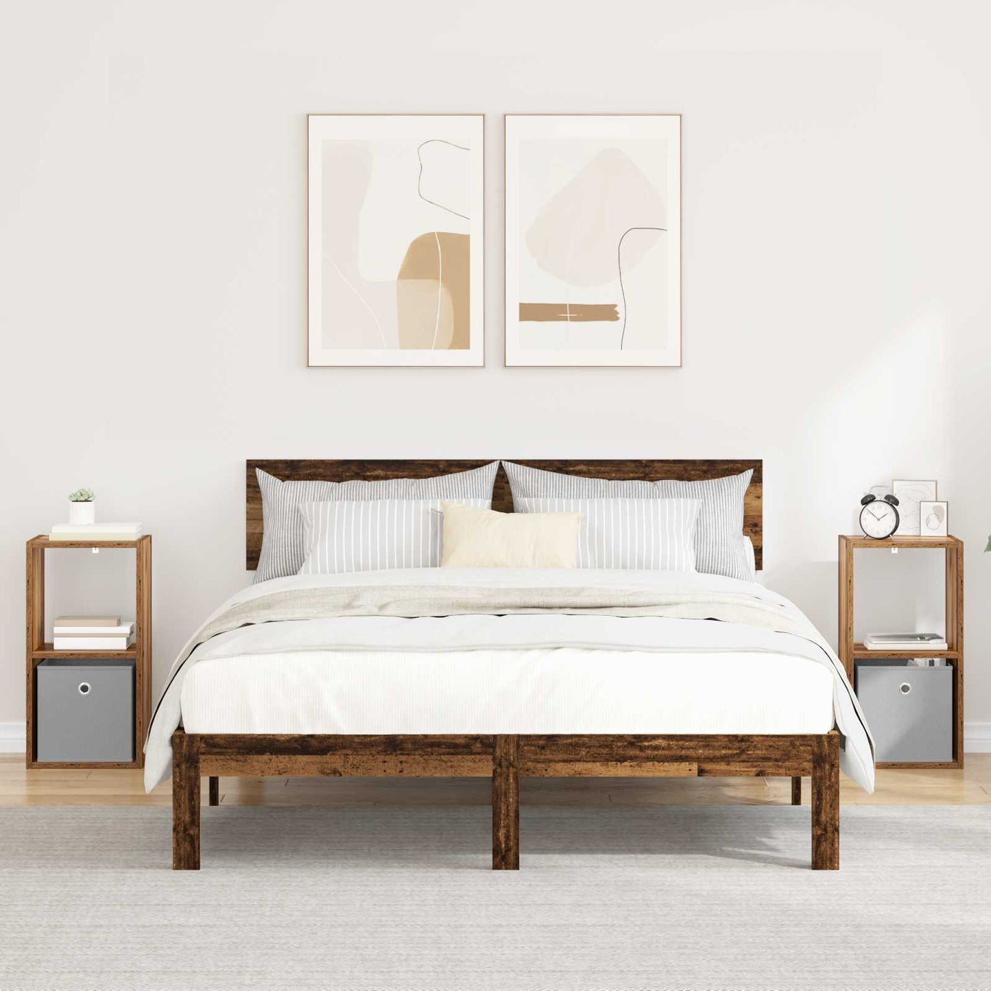 Nachtkastje 2 pcs Oudhout 30,5 x 27 x 59,5 cm Bewerkt hout is nu te koop bij PeponiXL, paradijselijk wonen!