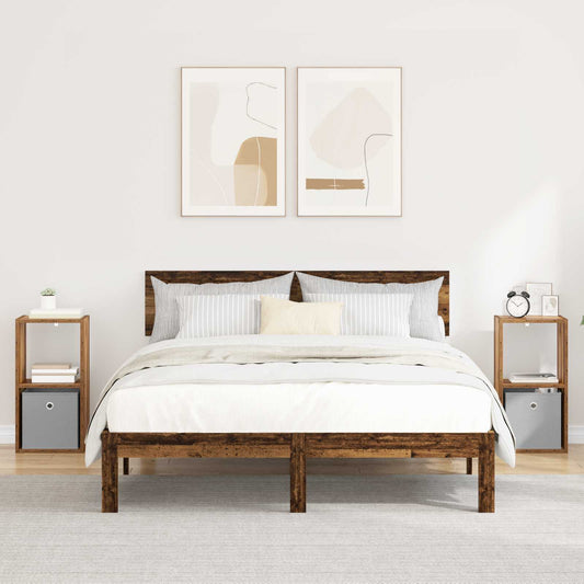 Nachtkastje 2 pcs Oudhout 30,5 x 27 x 59,5 cm Bewerkt hout is nu te koop bij PeponiXL, paradijselijk wonen!