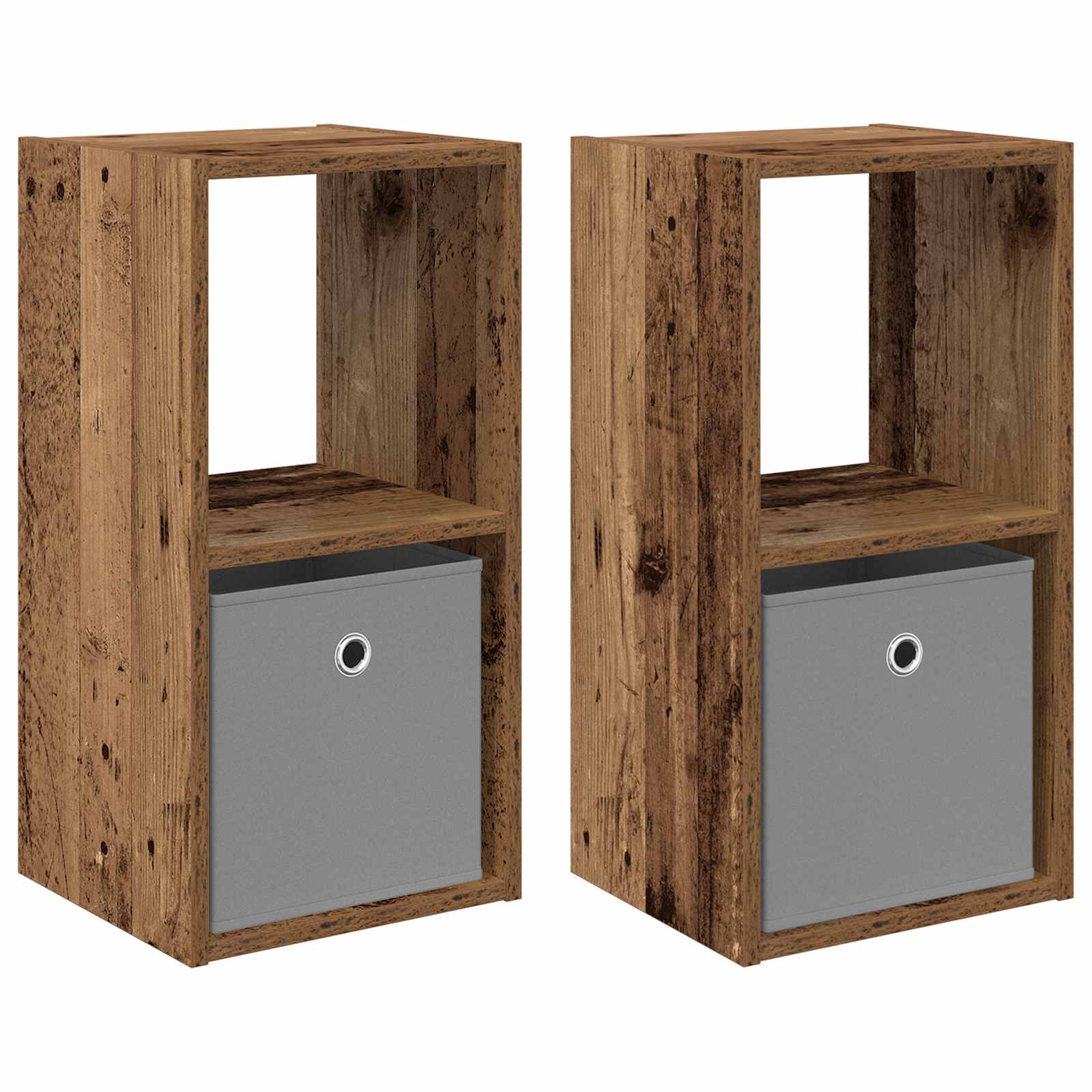 Nachtkastje 2 pcs Oudhout 30,5 x 27 x 59,5 cm Bewerkt hout is nu te koop bij PeponiXL, paradijselijk wonen!