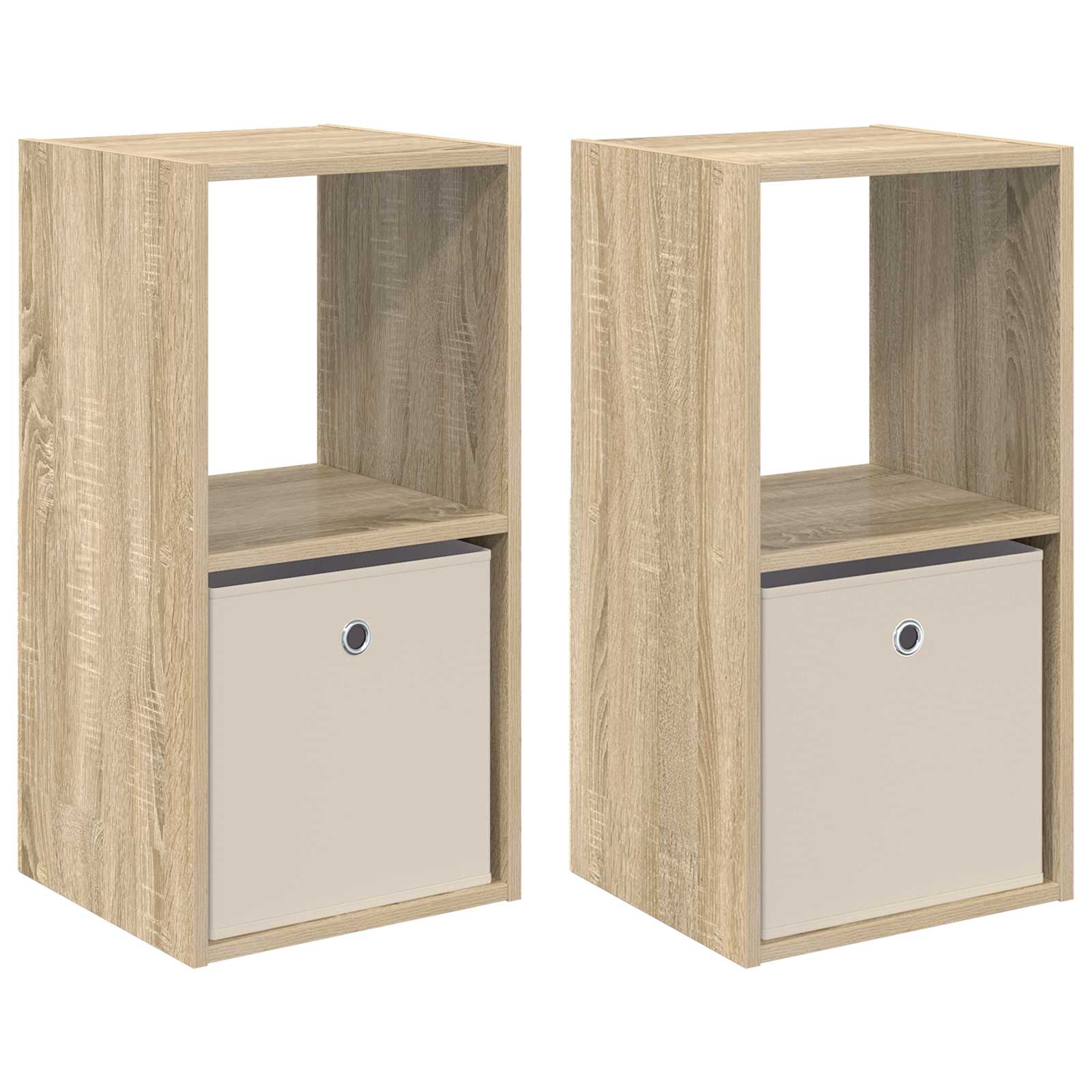 Nachtkastje 2 pcs Sonoma Eiken 35 x 32 x 68,5 cm Bewerkt hout is nu te koop bij PeponiXL, paradijselijk wonen!