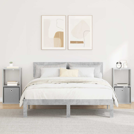 Nachtkastje 2 pcs Beton Grijs 35 x 32 x 68,5 cm Bewerkt hout is nu te koop bij PeponiXL, paradijselijk wonen!