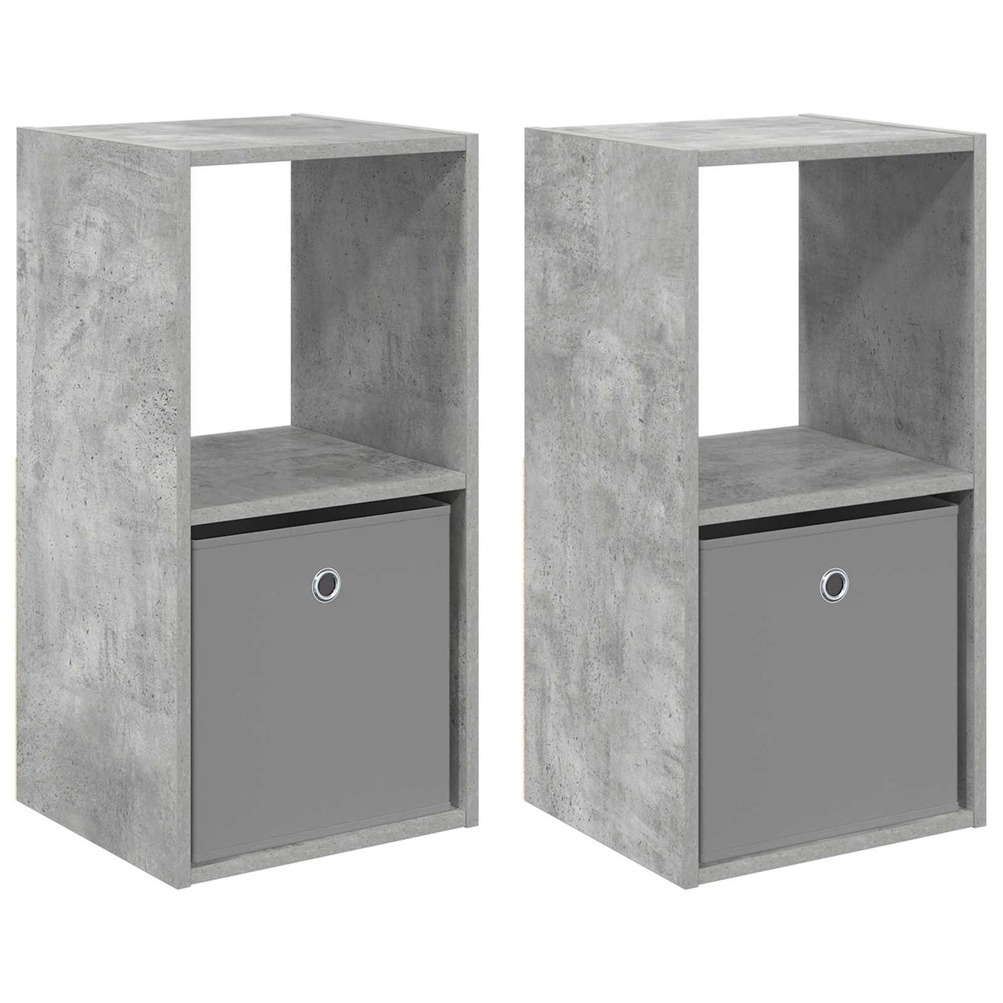 Nachtkastje 2 pcs Beton Grijs 35 x 32 x 68,5 cm Bewerkt hout is nu te koop bij PeponiXL, paradijselijk wonen!