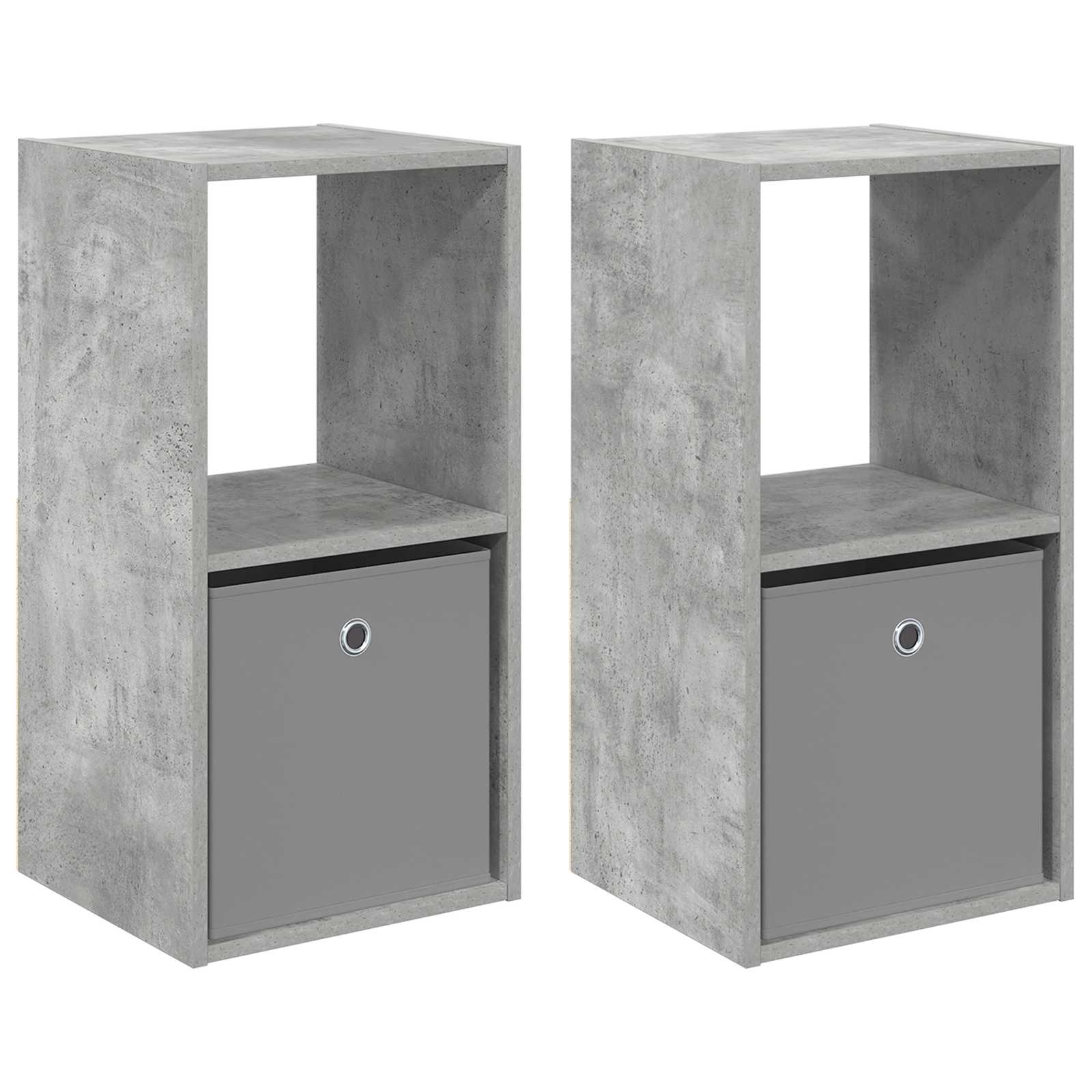 Nachtkastje 2 pcs Beton Grijs 35 x 32 x 68,5 cm Bewerkt hout is nu te koop bij PeponiXL, paradijselijk wonen!