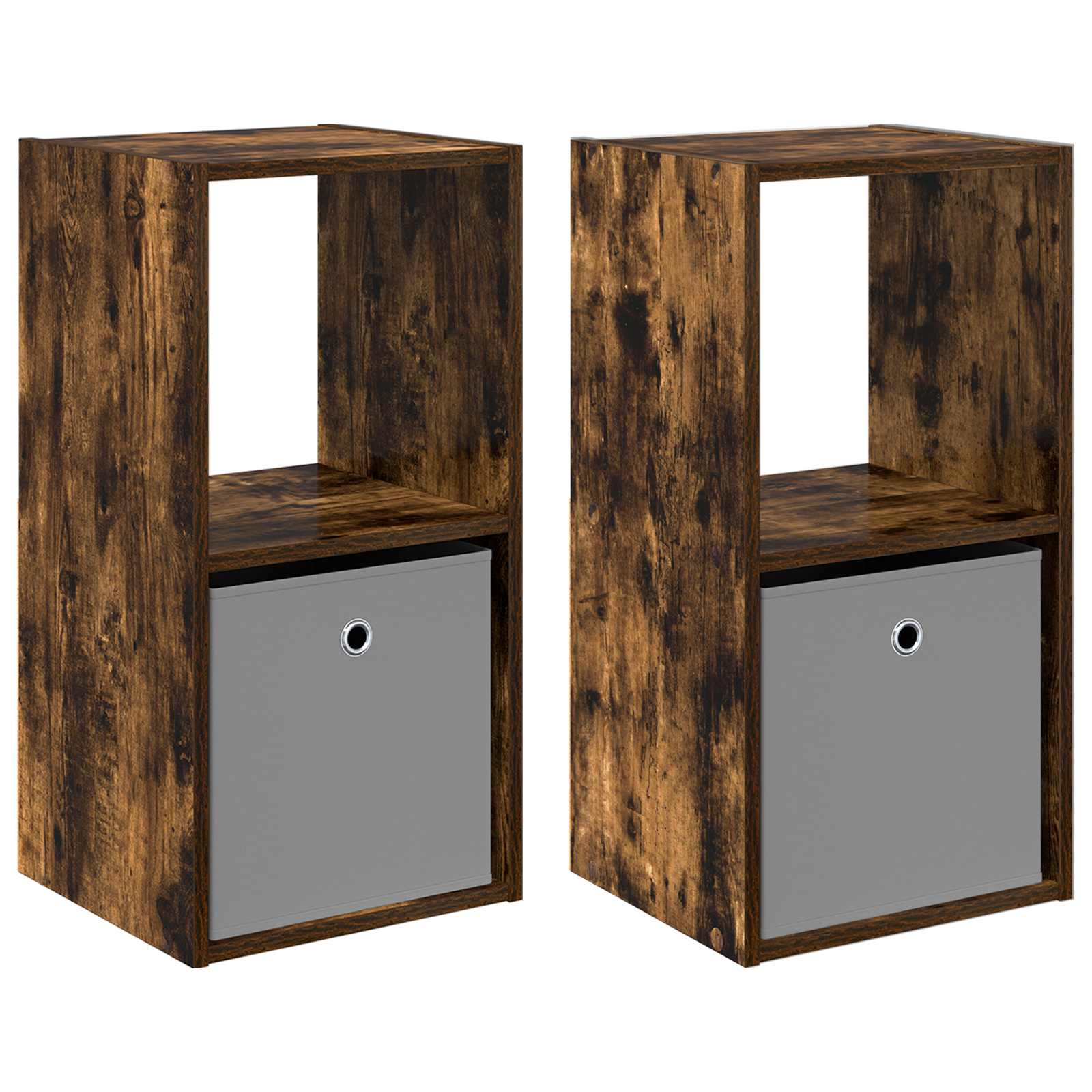 Nachtkastje 2 pcs Gerookt eiken 35 x 32 x 68,5 cm Bewerkt hout is nu te koop bij PeponiXL, paradijselijk wonen!