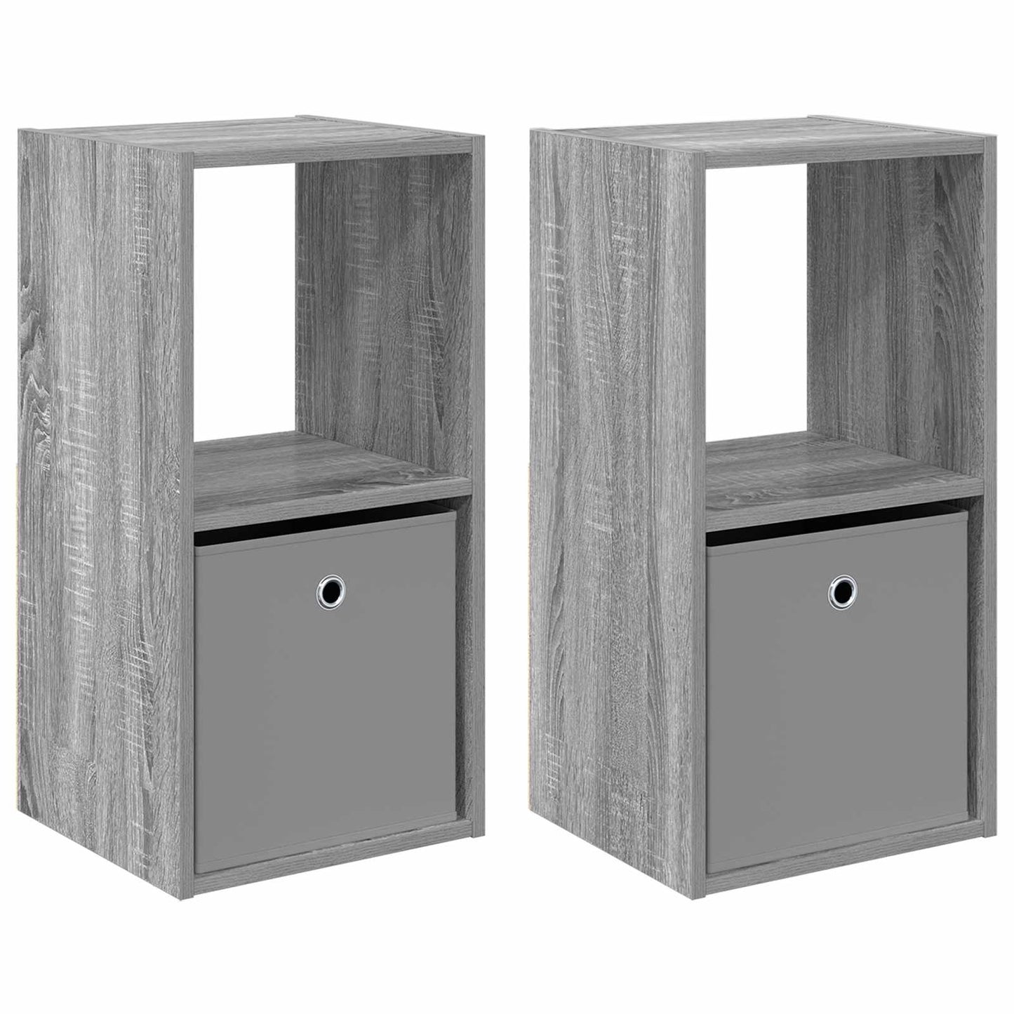 Nachtkastje 2 pcs Grijs Sonoma 35 x 32 x 68,5 cm Bewerkt hout is nu te koop bij PeponiXL, paradijselijk wonen!
