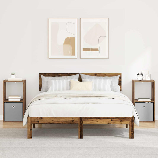 Nachtkastje 2 pcs Oudhout 35 x 32 x 68,5 cm Bewerkt hout is nu te koop bij PeponiXL, paradijselijk wonen!