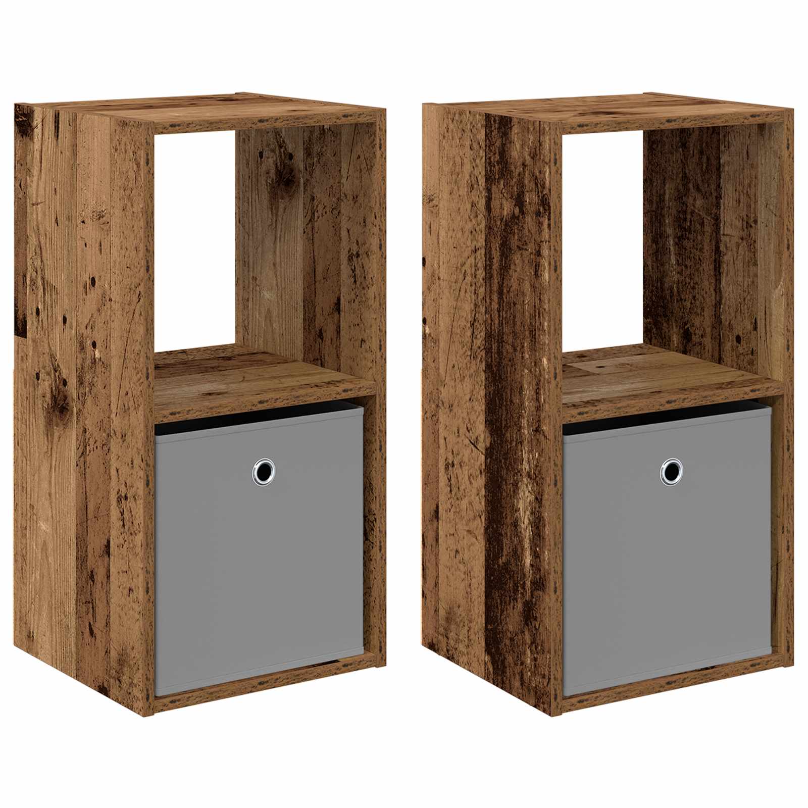 Nachtkastje 2 pcs Oudhout 35 x 32 x 68,5 cm Bewerkt hout is nu te koop bij PeponiXL, paradijselijk wonen!