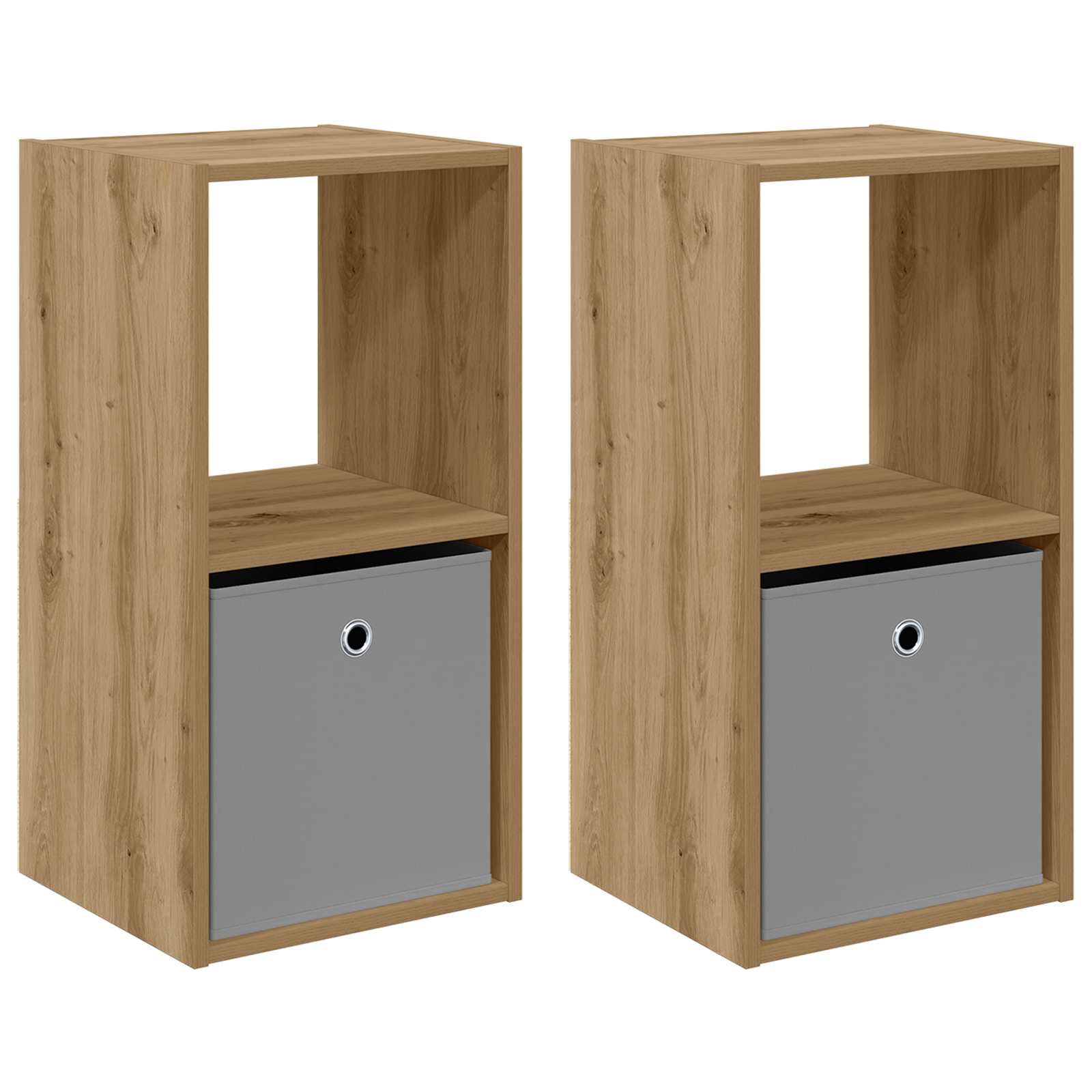 Nachtkastje 2 pcs Artisan Eiken 35 x 32 x 68,5 cm Bewerkt hout is nu te koop bij PeponiXL, paradijselijk wonen!