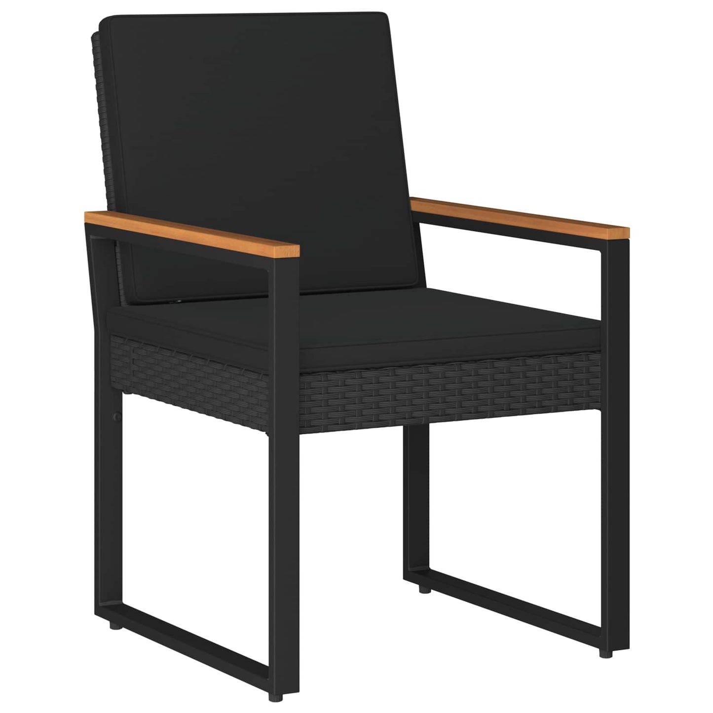 Buitenmeubelset met kussen 4 pcs Zwart poly rattan is nu te koop bij PeponiXL, paradijselijk wonen!