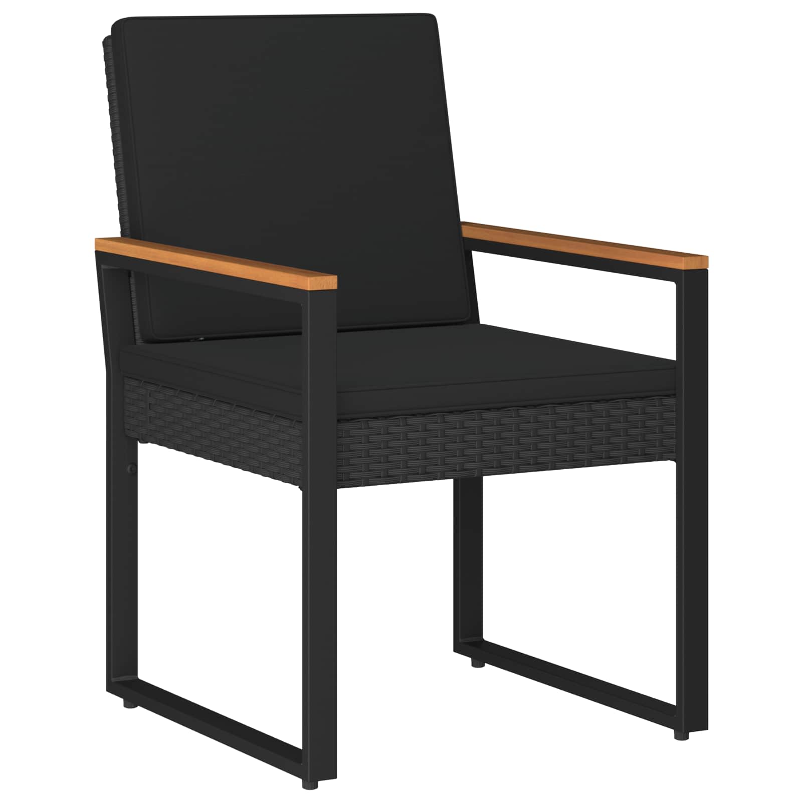 Buitenmeubelset met kussen 4 pcs Zwart poly rattan is nu te koop bij PeponiXL, paradijselijk wonen!