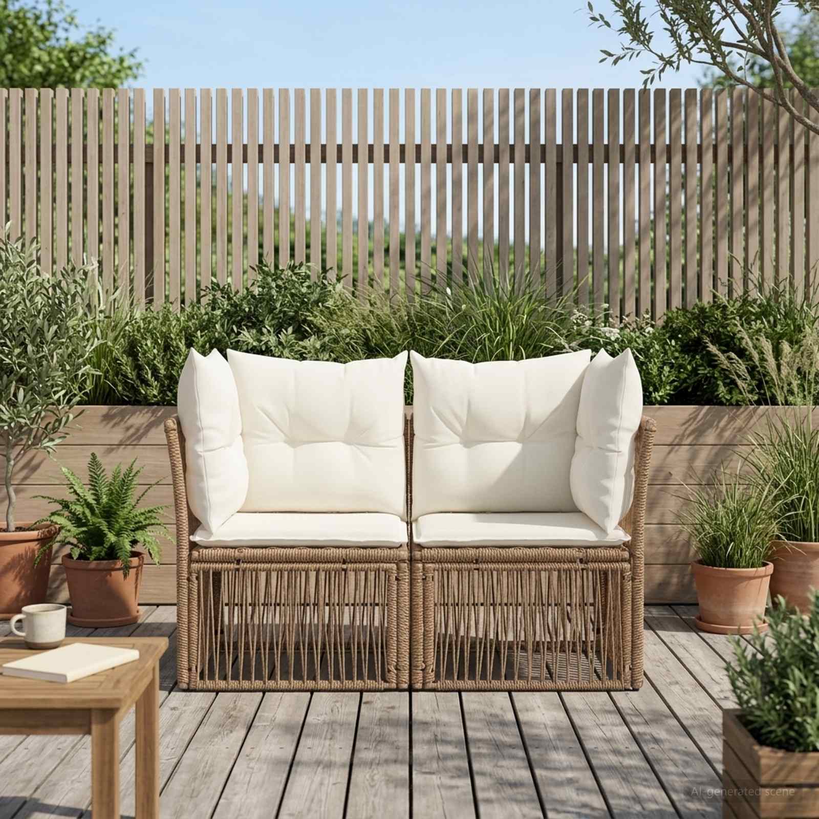 Tuinbank 2-Aantal zitplaatsen Beige poly rattan is nu te koop bij PeponiXL, paradijselijk wonen!