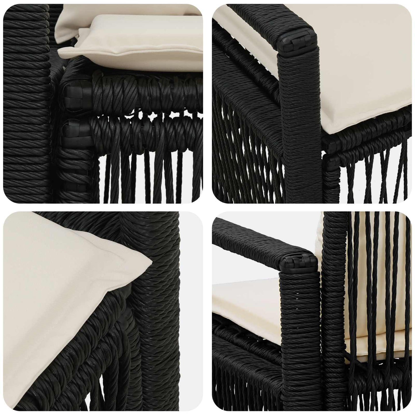 Tuinbank 2-Aantal zitplaatsen Zwart poly rattan is nu te koop bij PeponiXL, paradijselijk wonen!
