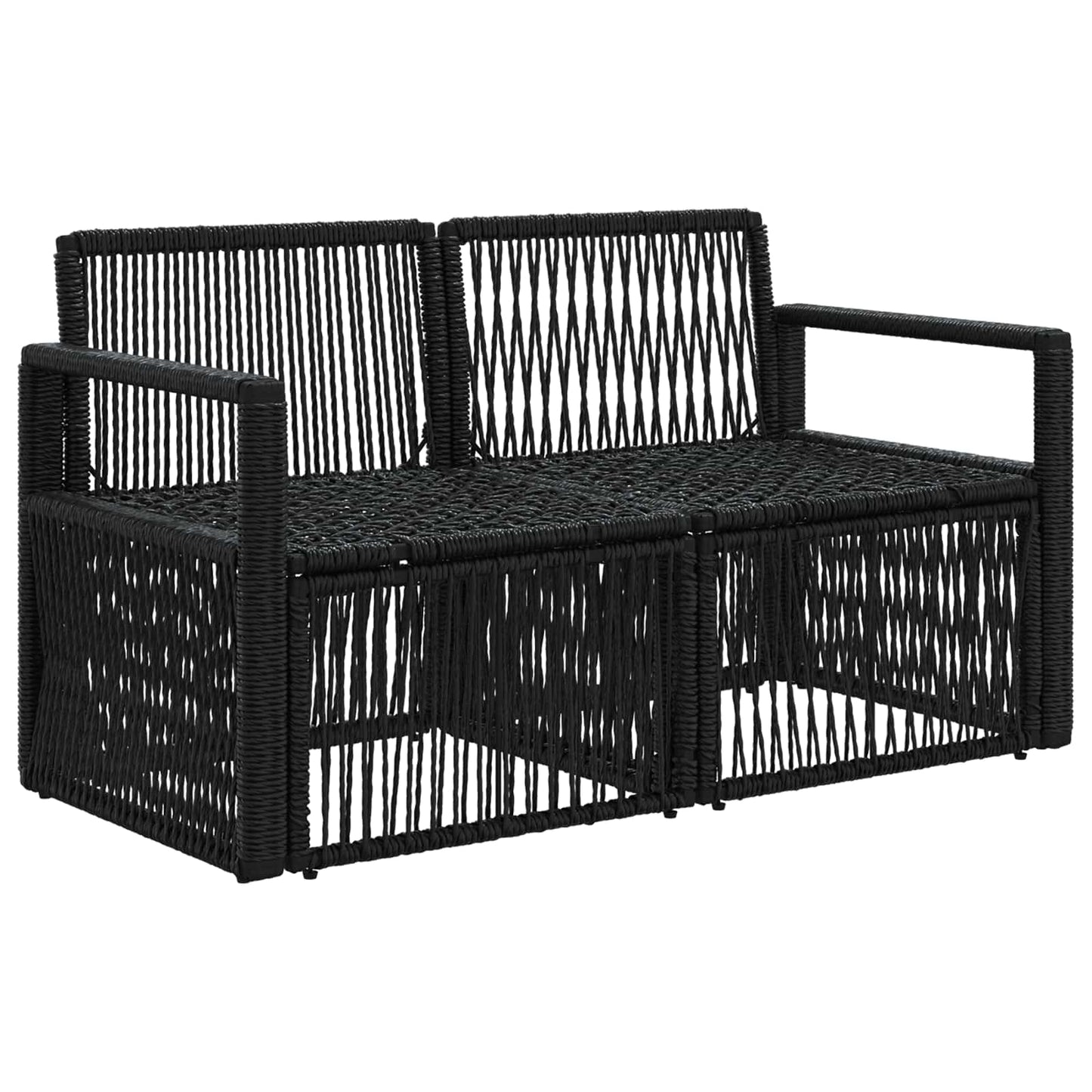 Tuinbank 2-Aantal zitplaatsen Zwart poly rattan is nu te koop bij PeponiXL, paradijselijk wonen!