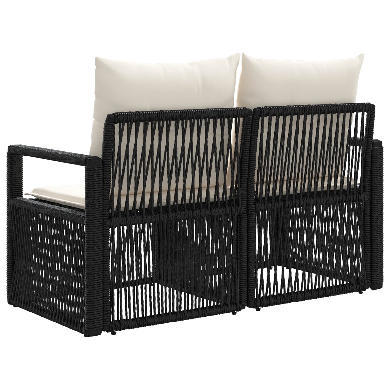 Tuinbank 2-Aantal zitplaatsen Zwart poly rattan is nu te koop bij PeponiXL, paradijselijk wonen!