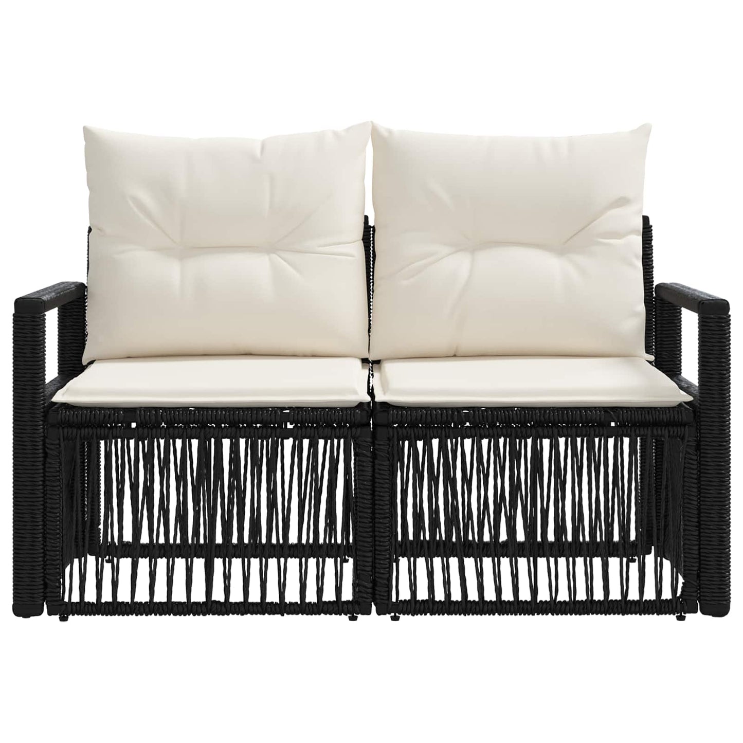 Tuinbank 2-Aantal zitplaatsen Zwart poly rattan is nu te koop bij PeponiXL, paradijselijk wonen!