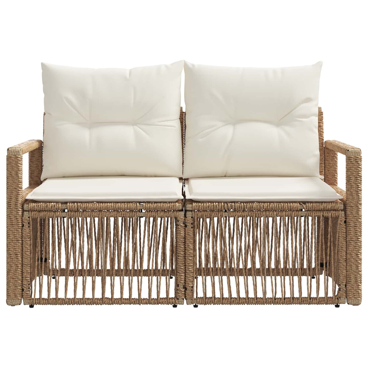 Tuinbank 2-Aantal zitplaatsen Beige poly rattan is nu te koop bij PeponiXL, paradijselijk wonen!