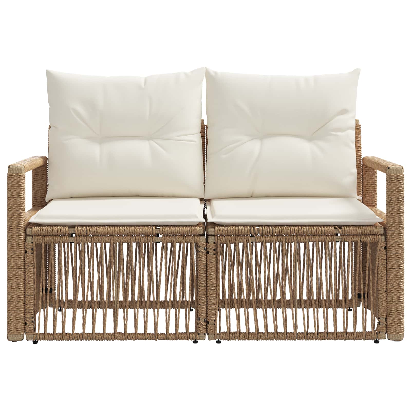 Tuinbank 2-Aantal zitplaatsen Beige poly rattan is nu te koop bij PeponiXL, paradijselijk wonen!
