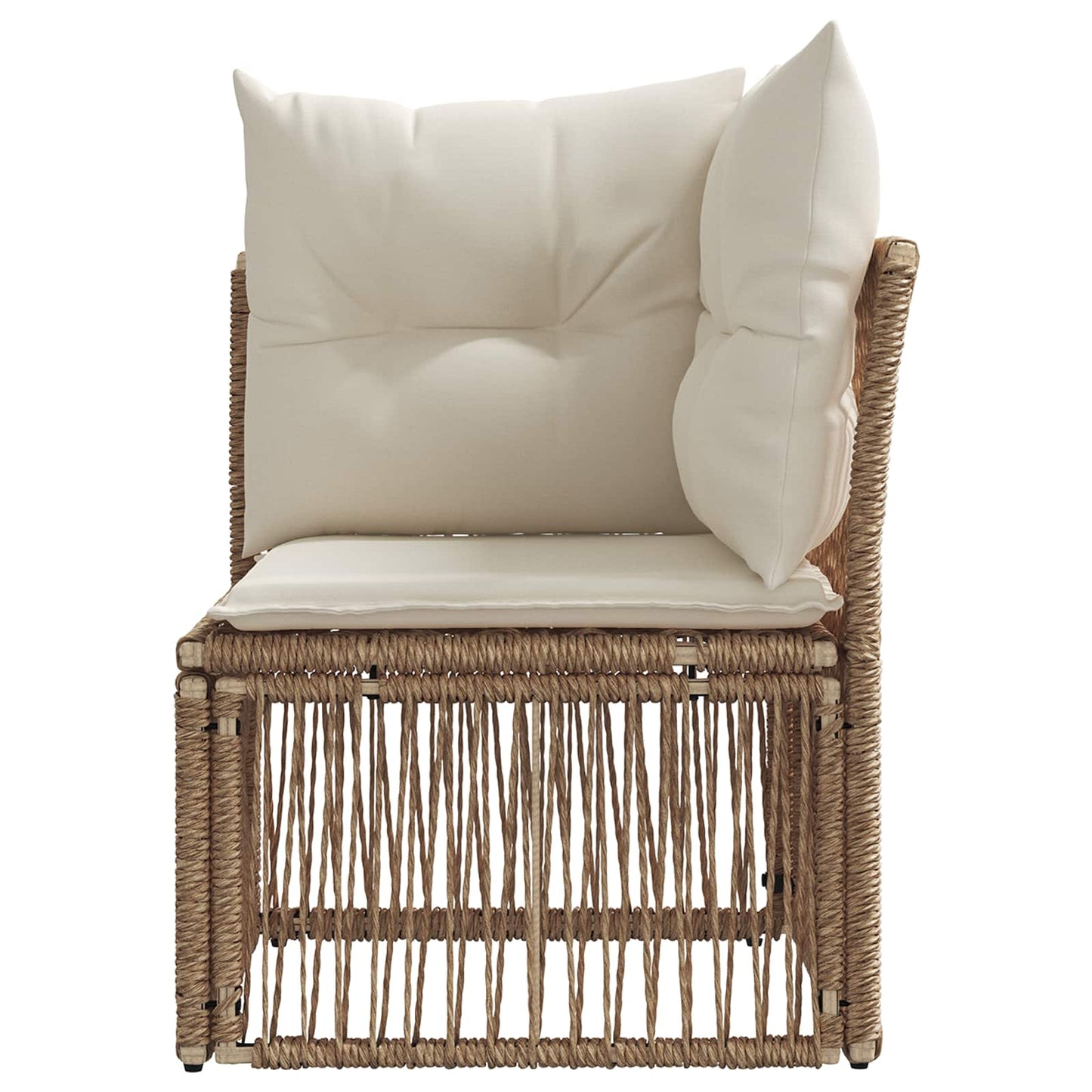 Hoeksofa eenheid Beige poly rattan is nu te koop bij PeponiXL, paradijselijk wonen!