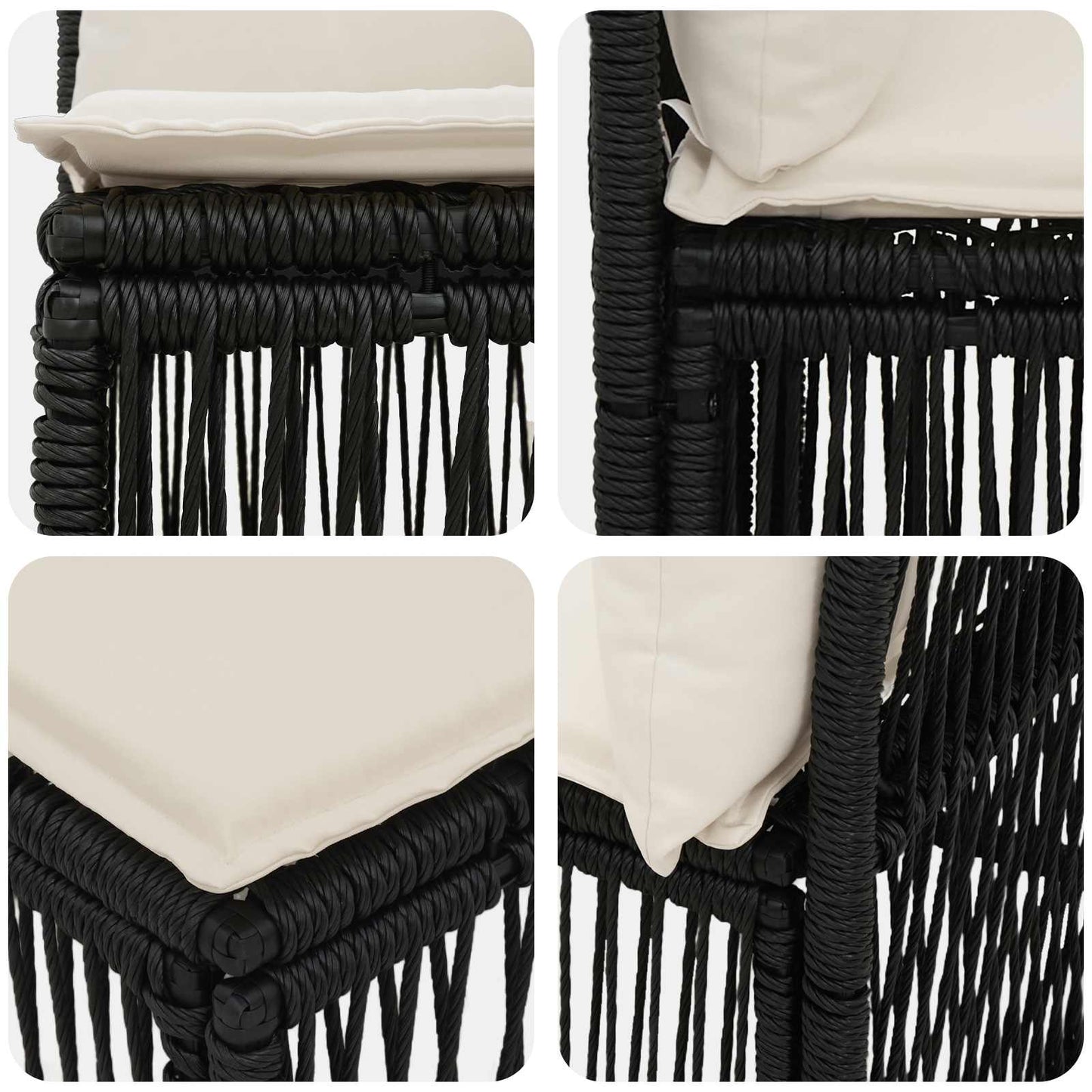 Armloze Sofa eenheid Zwart poly rattan is nu te koop bij PeponiXL, paradijselijk wonen!
