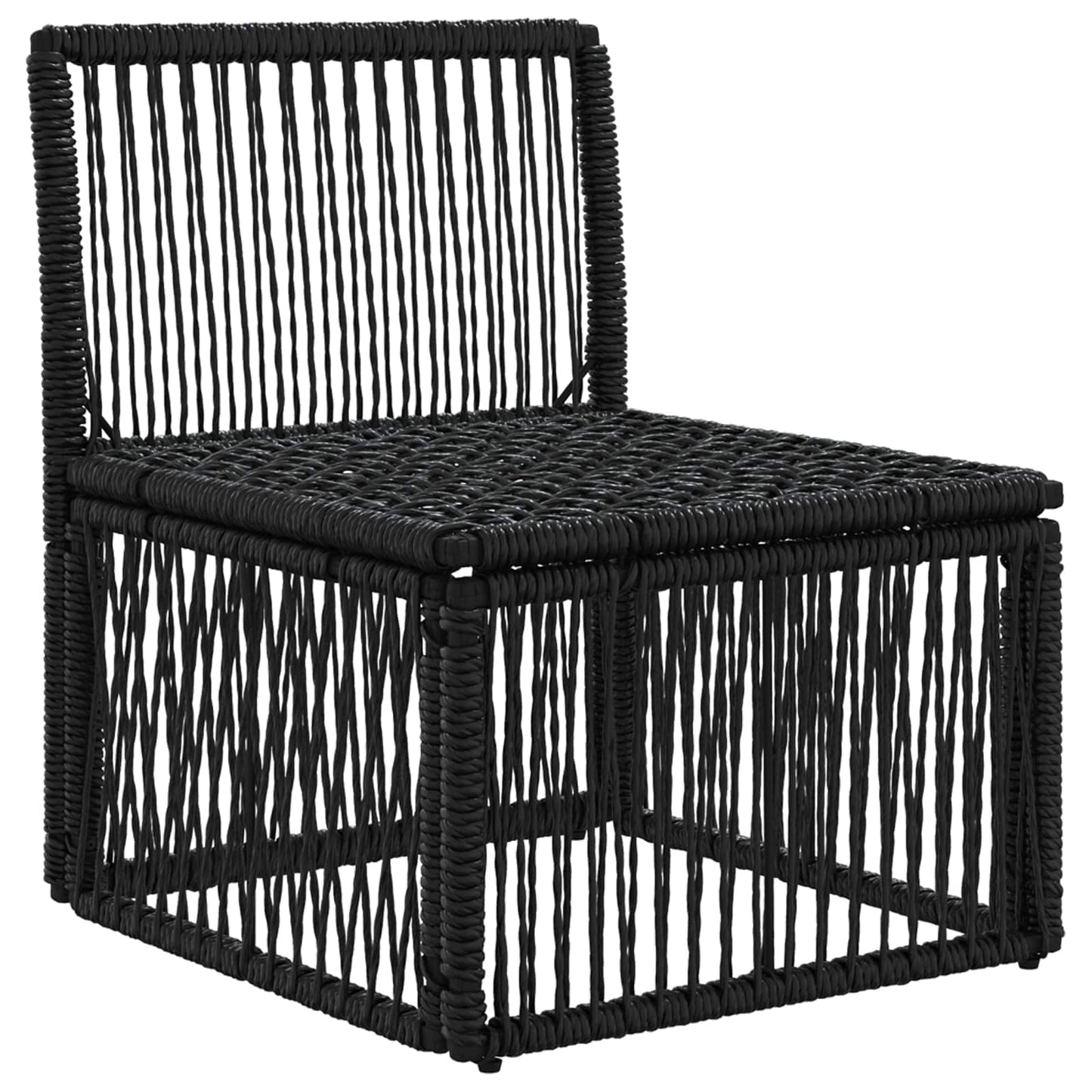 Armloze Sofa eenheid Zwart poly rattan is nu te koop bij PeponiXL, paradijselijk wonen!