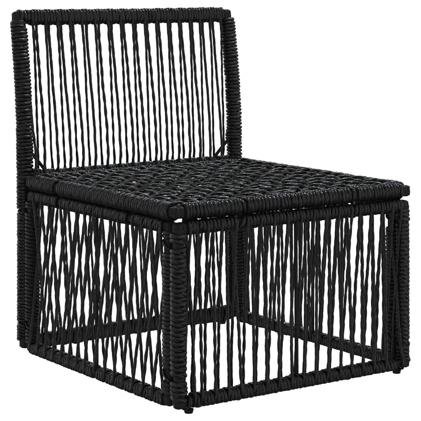 Armloze Sofa eenheid Zwart poly rattan is nu te koop bij PeponiXL, paradijselijk wonen!