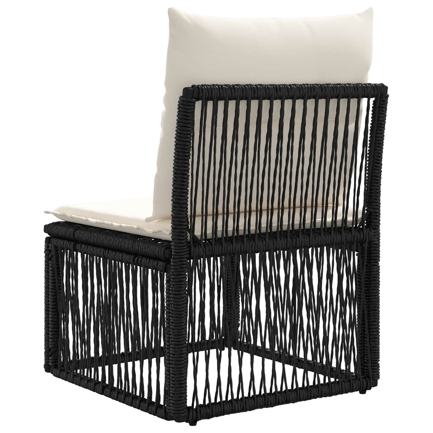 Armloze Sofa eenheid Zwart poly rattan is nu te koop bij PeponiXL, paradijselijk wonen!