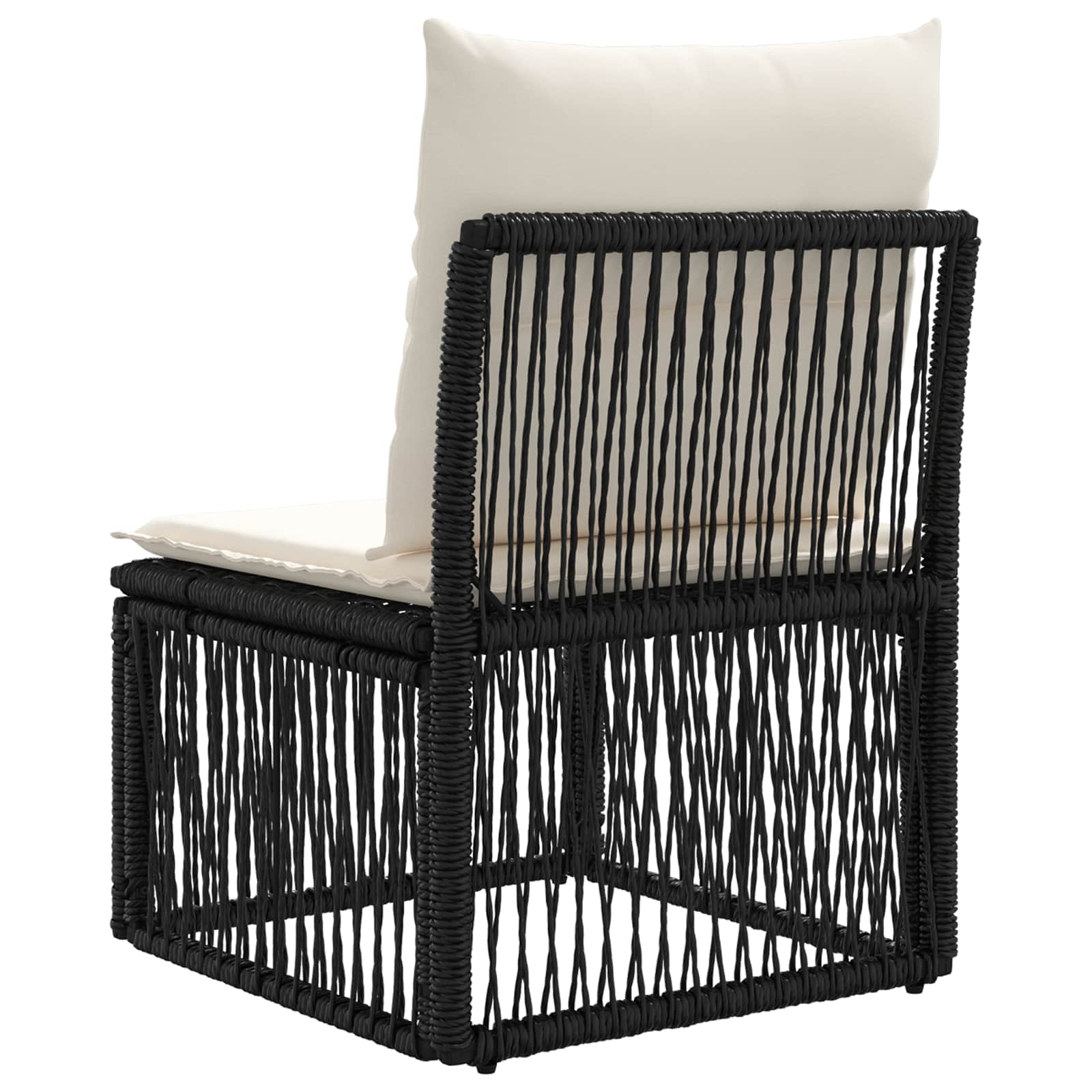 Armloze Sofa eenheid Zwart poly rattan is nu te koop bij PeponiXL, paradijselijk wonen!