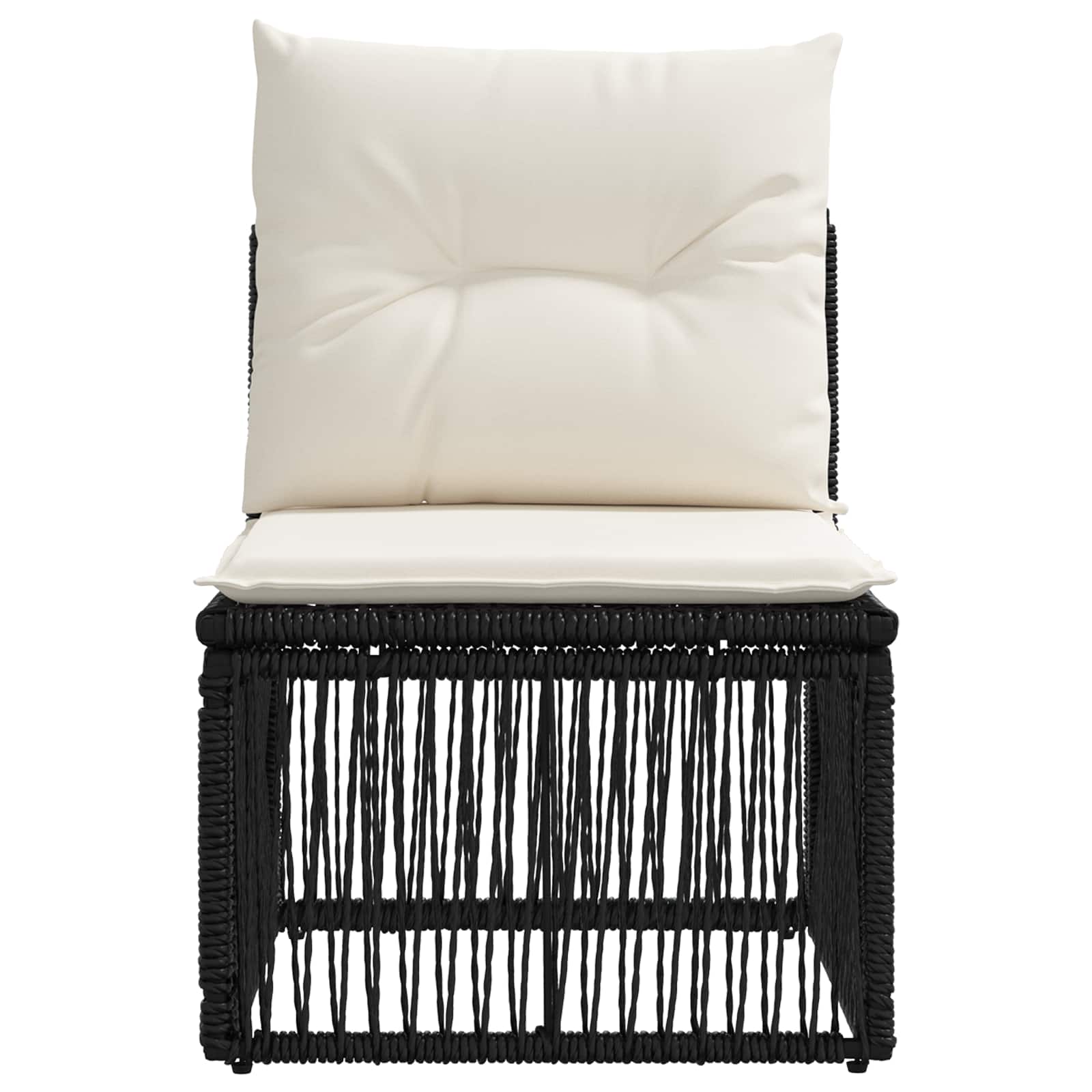 Armloze Sofa eenheid Zwart poly rattan is nu te koop bij PeponiXL, paradijselijk wonen!