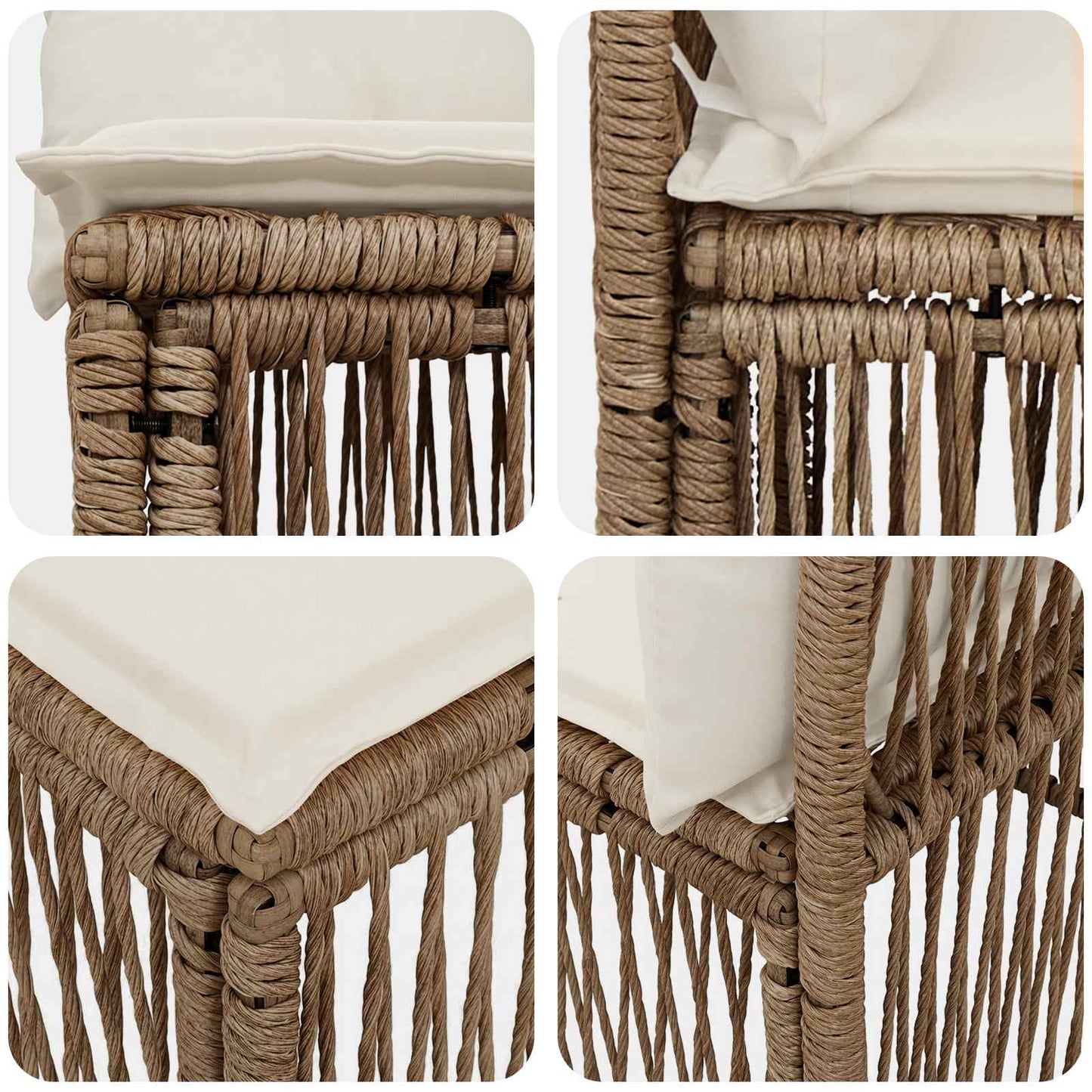 Armloze Sofa eenheid Beige poly rattan is nu te koop bij PeponiXL, paradijselijk wonen!
