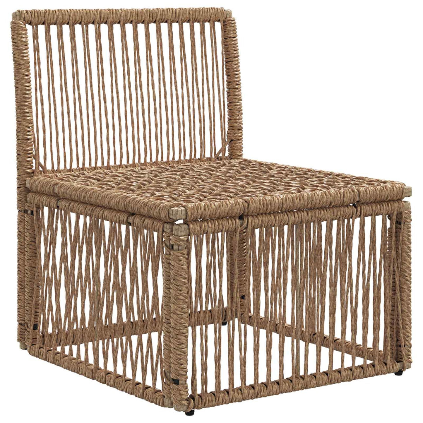 Armloze Sofa eenheid Beige poly rattan is nu te koop bij PeponiXL, paradijselijk wonen!