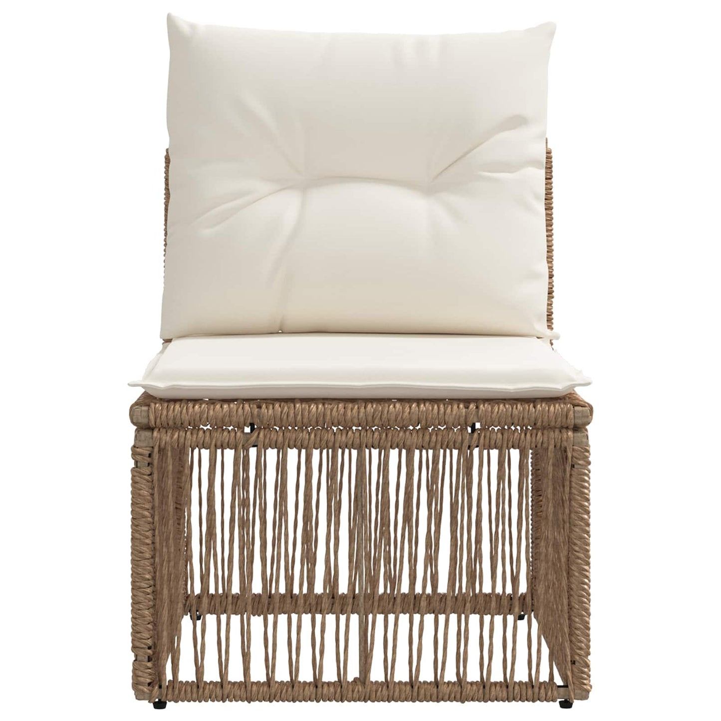 Armloze Sofa eenheid Beige poly rattan is nu te koop bij PeponiXL, paradijselijk wonen!