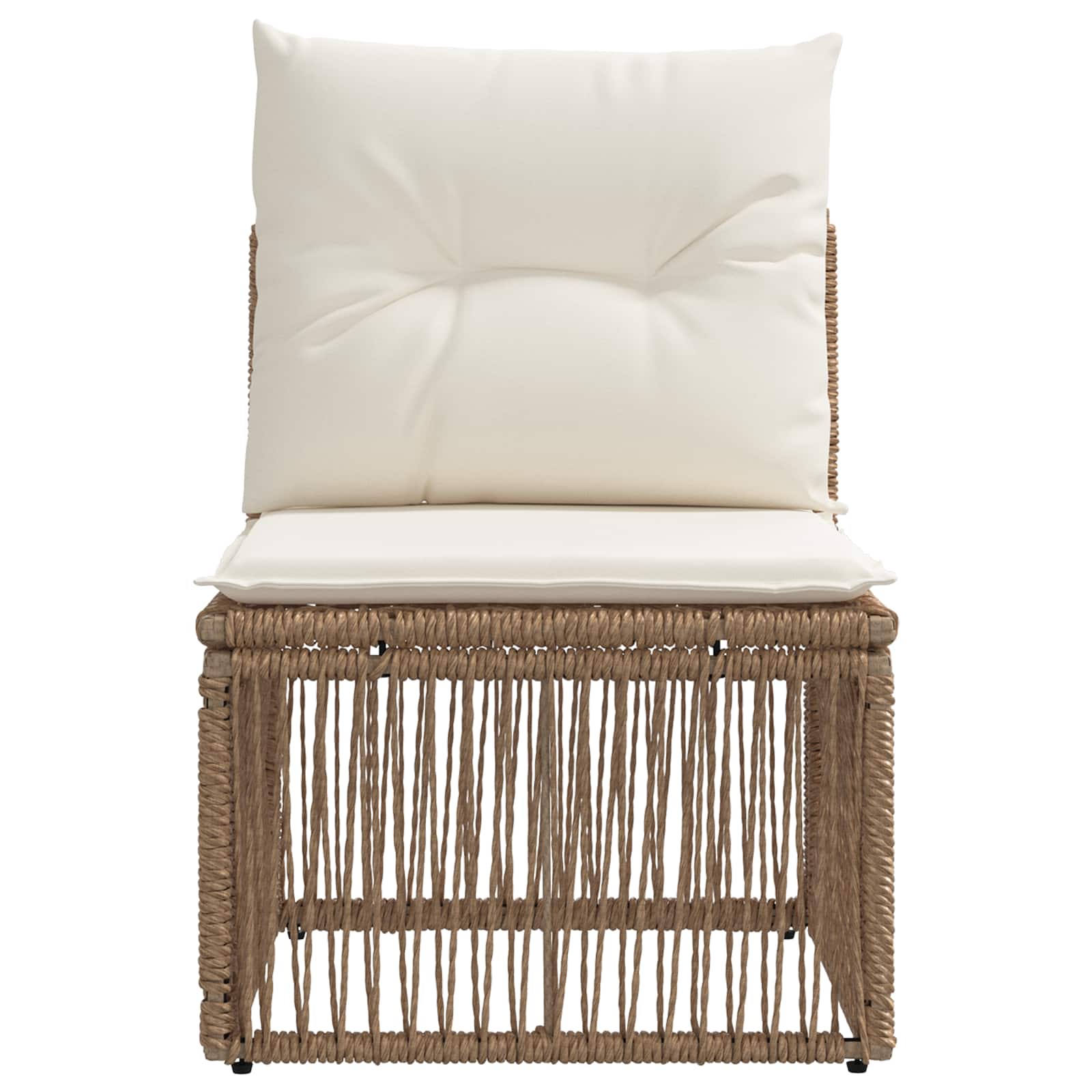 Armloze Sofa eenheid Beige poly rattan is nu te koop bij PeponiXL, paradijselijk wonen!