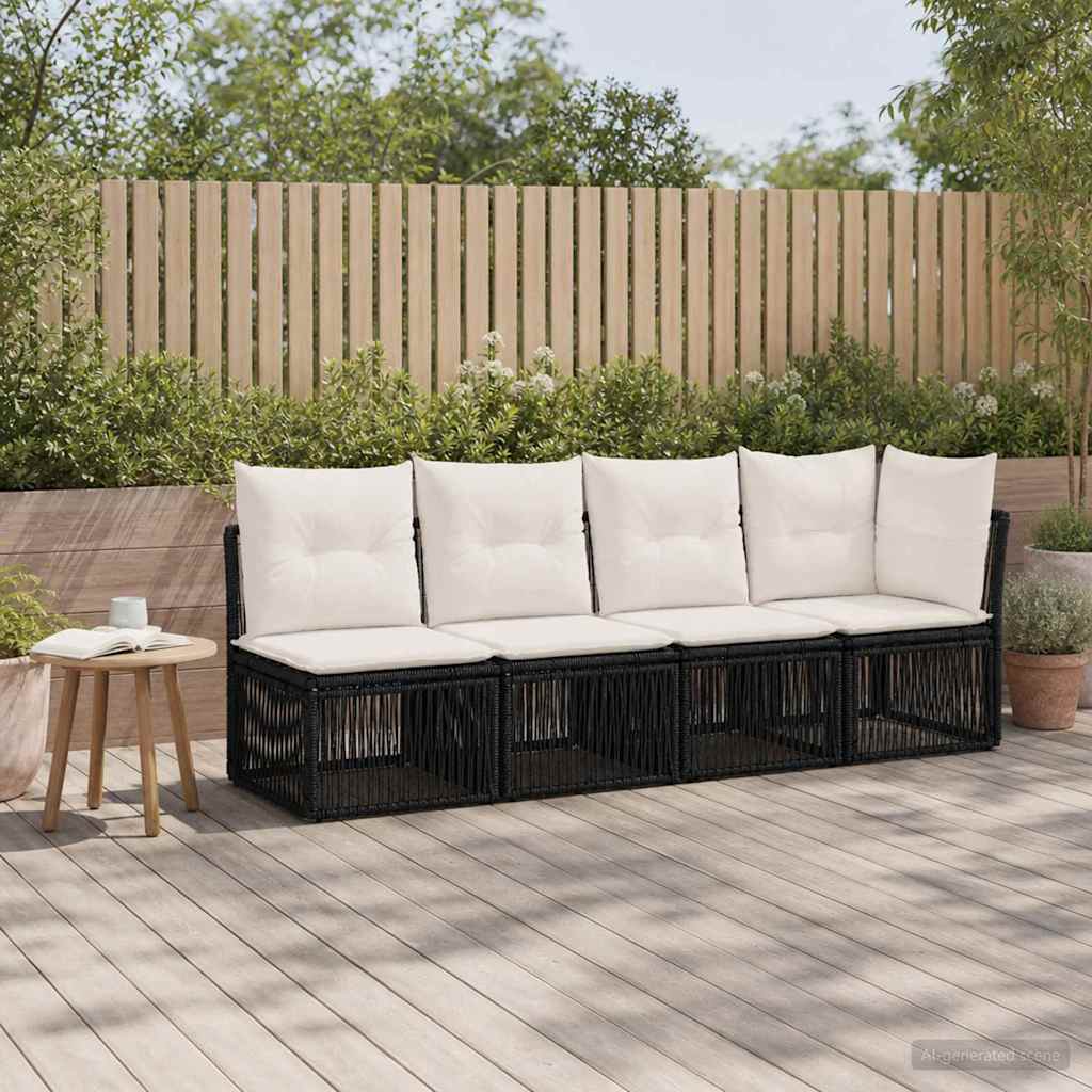 4-Zits Sofa met Linkerarm 4 pcs 4-Aantal zitplaatsen Zwart is nu te koop bij PeponiXL, paradijselijk wonen!