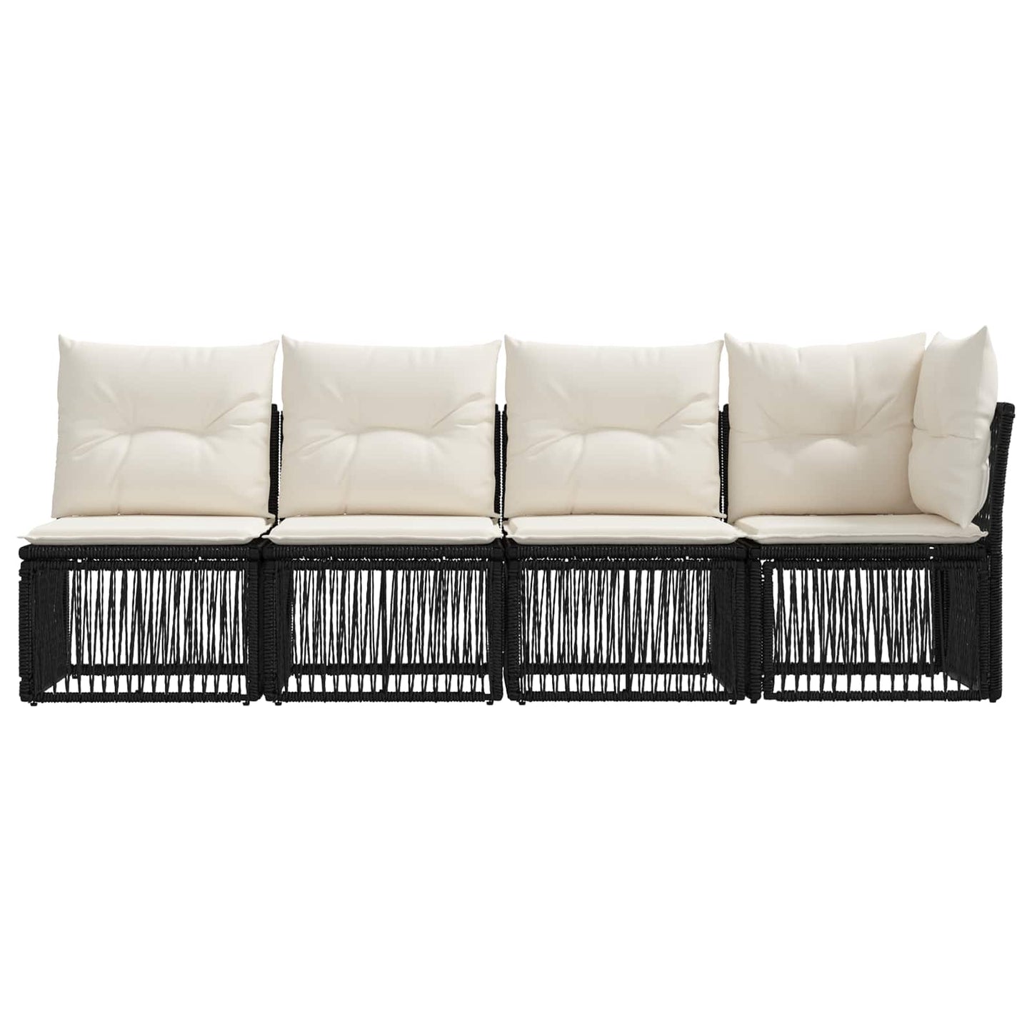 4-Zits Sofa met Linkerarm 4 pcs 4-Aantal zitplaatsen Zwart is nu te koop bij PeponiXL, paradijselijk wonen!