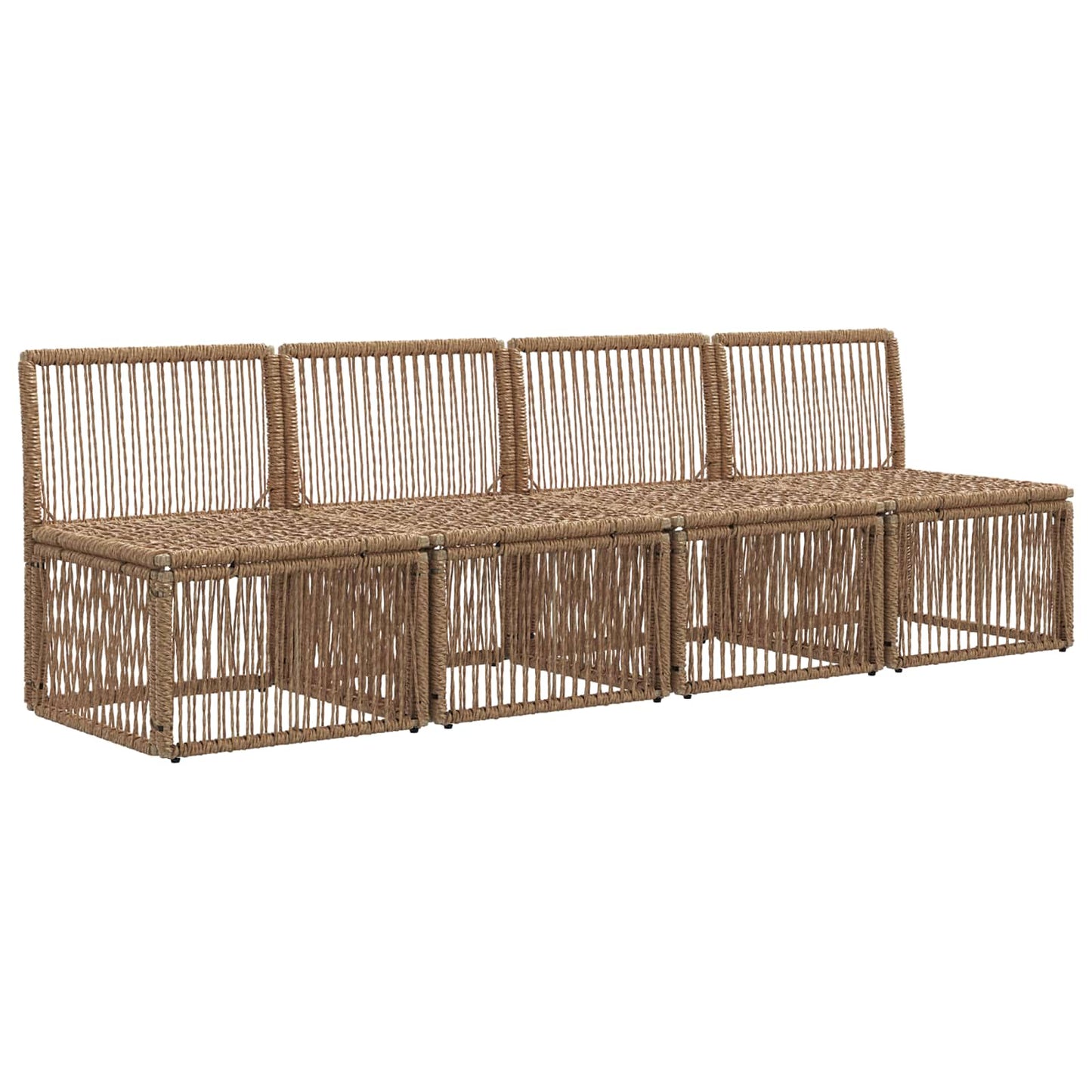 4-zits bank 4 pcs 4-Aantal zitplaatsen Beige poly rattan is nu te koop bij PeponiXL, paradijselijk wonen!