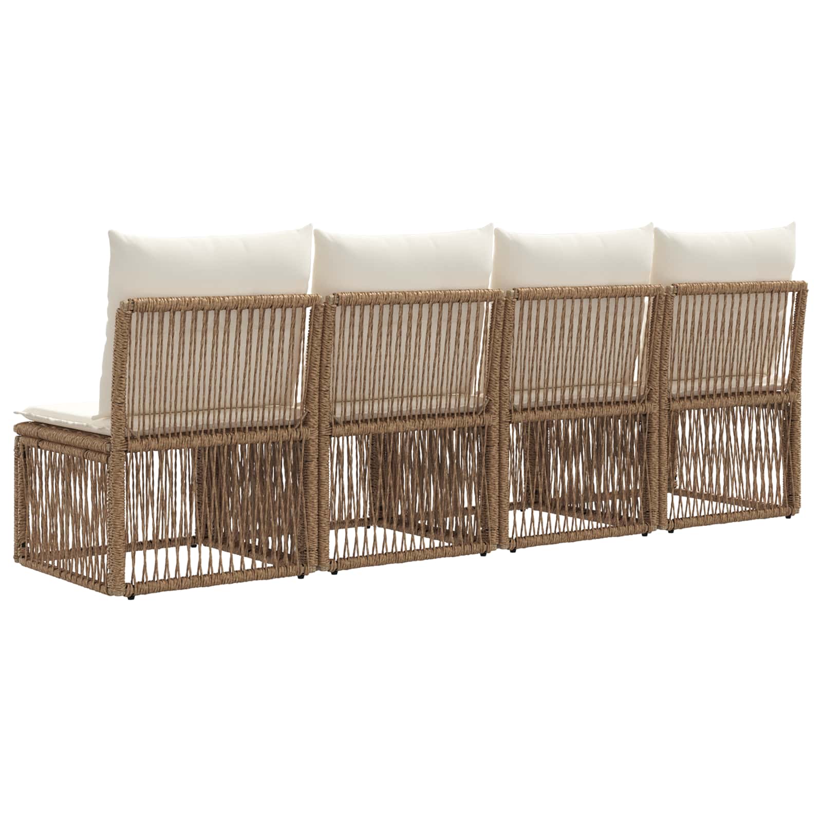 4-zits bank 4 pcs 4-Aantal zitplaatsen Beige poly rattan is nu te koop bij PeponiXL, paradijselijk wonen!
