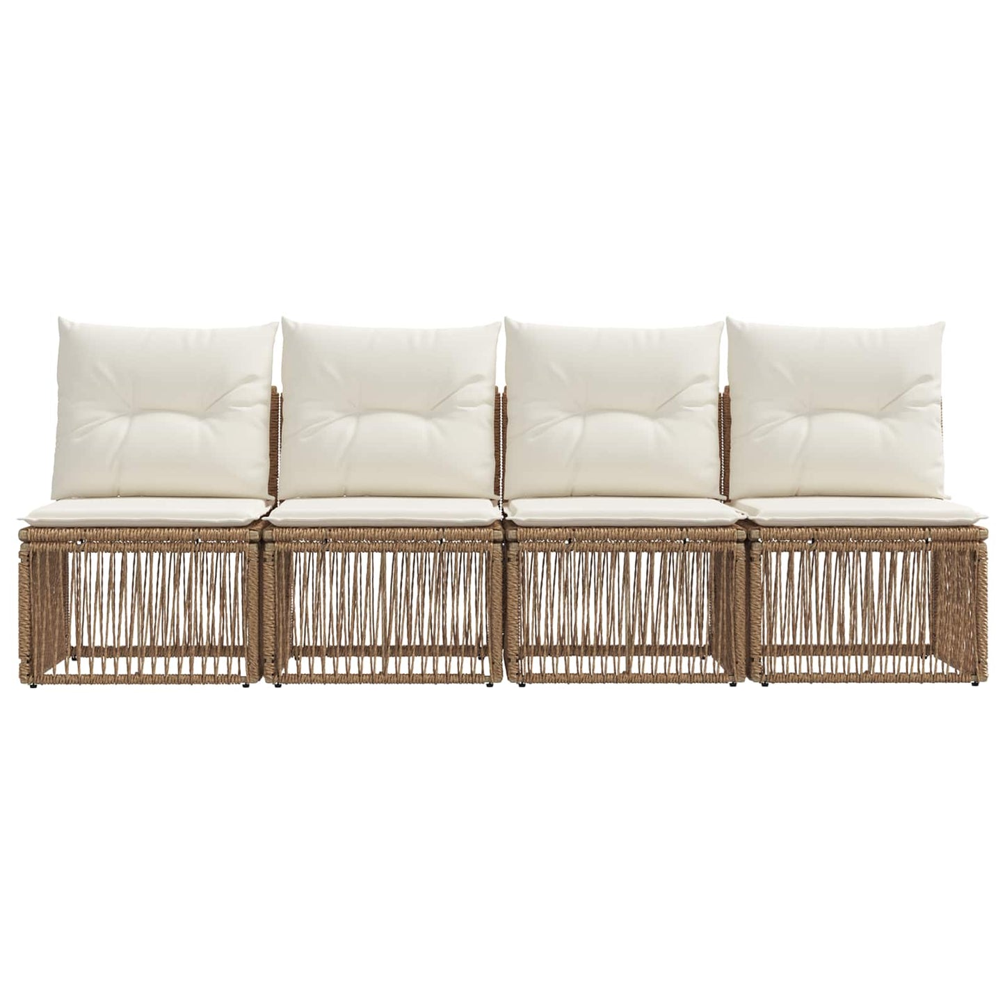 4-zits bank 4 pcs 4-Aantal zitplaatsen Beige poly rattan is nu te koop bij PeponiXL, paradijselijk wonen!