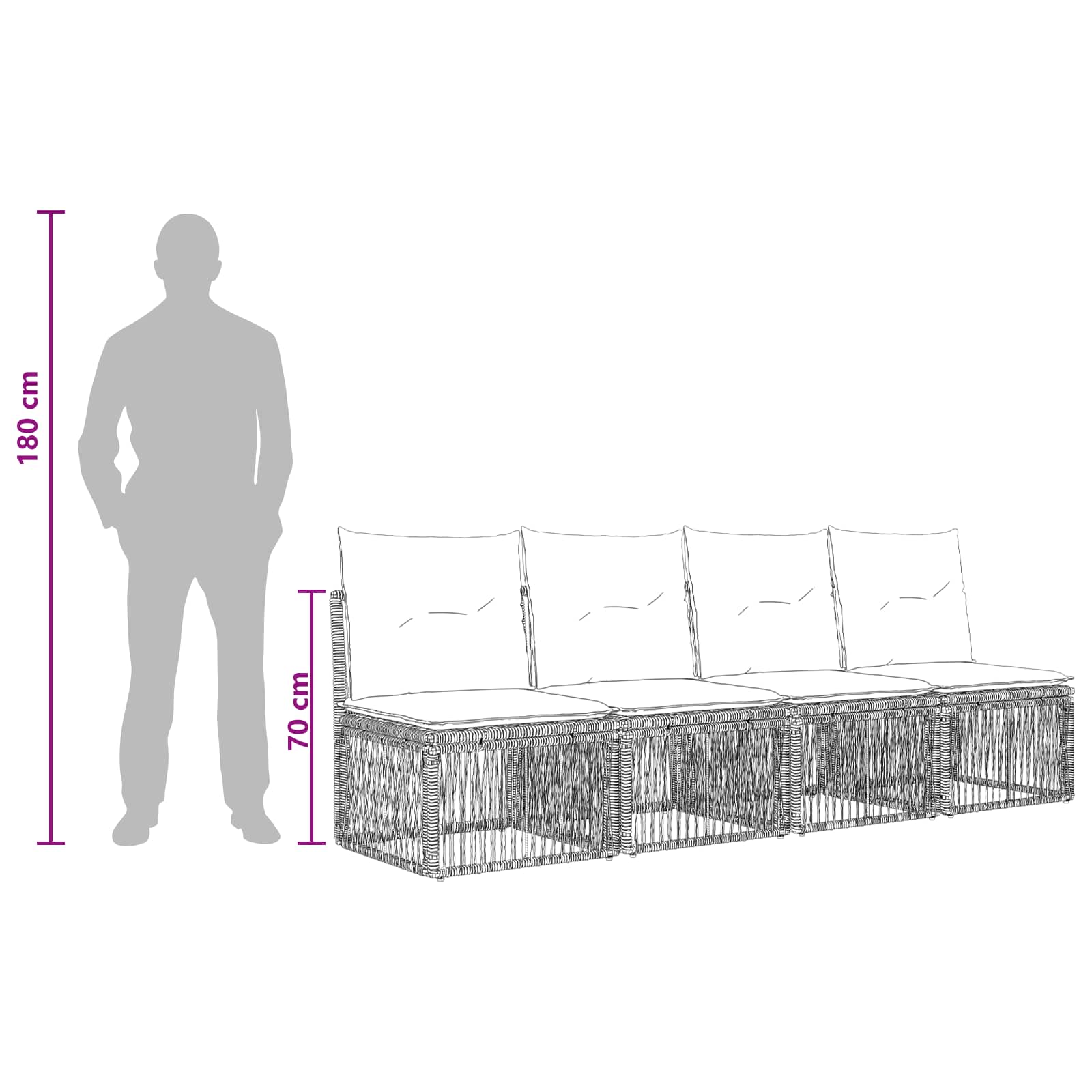 4-zits bank 4 pcs 4-Aantal zitplaatsen Beige poly rattan is nu te koop bij PeponiXL, paradijselijk wonen!