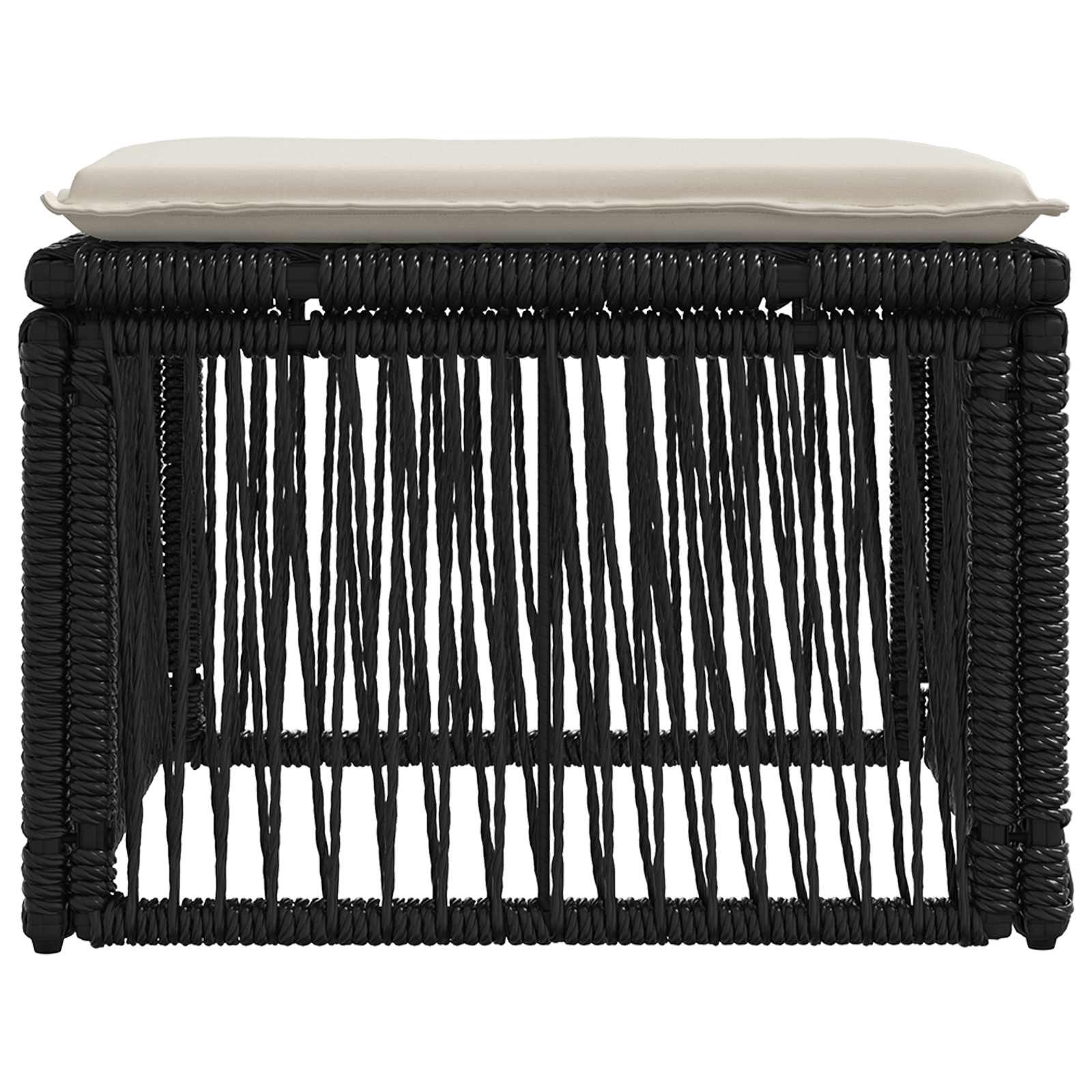 voetensteun Zwart poly rattan is nu te koop bij PeponiXL, paradijselijk wonen!