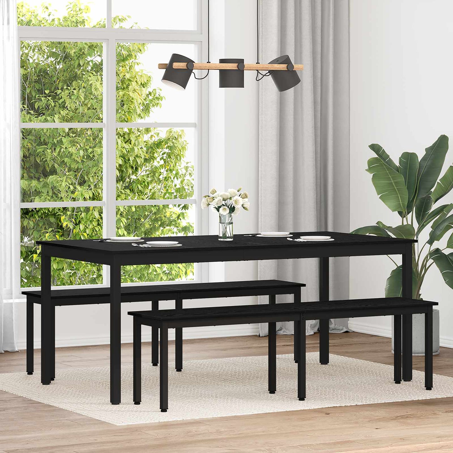 Eettafels 2 pcs 180 x 90 x 75 cm Bewerkt hout is nu te koop bij PeponiXL, paradijselijk wonen!