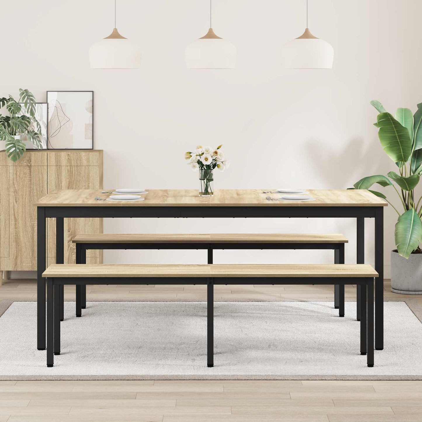 Eettafels 2 pcs 180 x 90 x 75 cm Bewerkt hout is nu te koop bij PeponiXL, paradijselijk wonen!