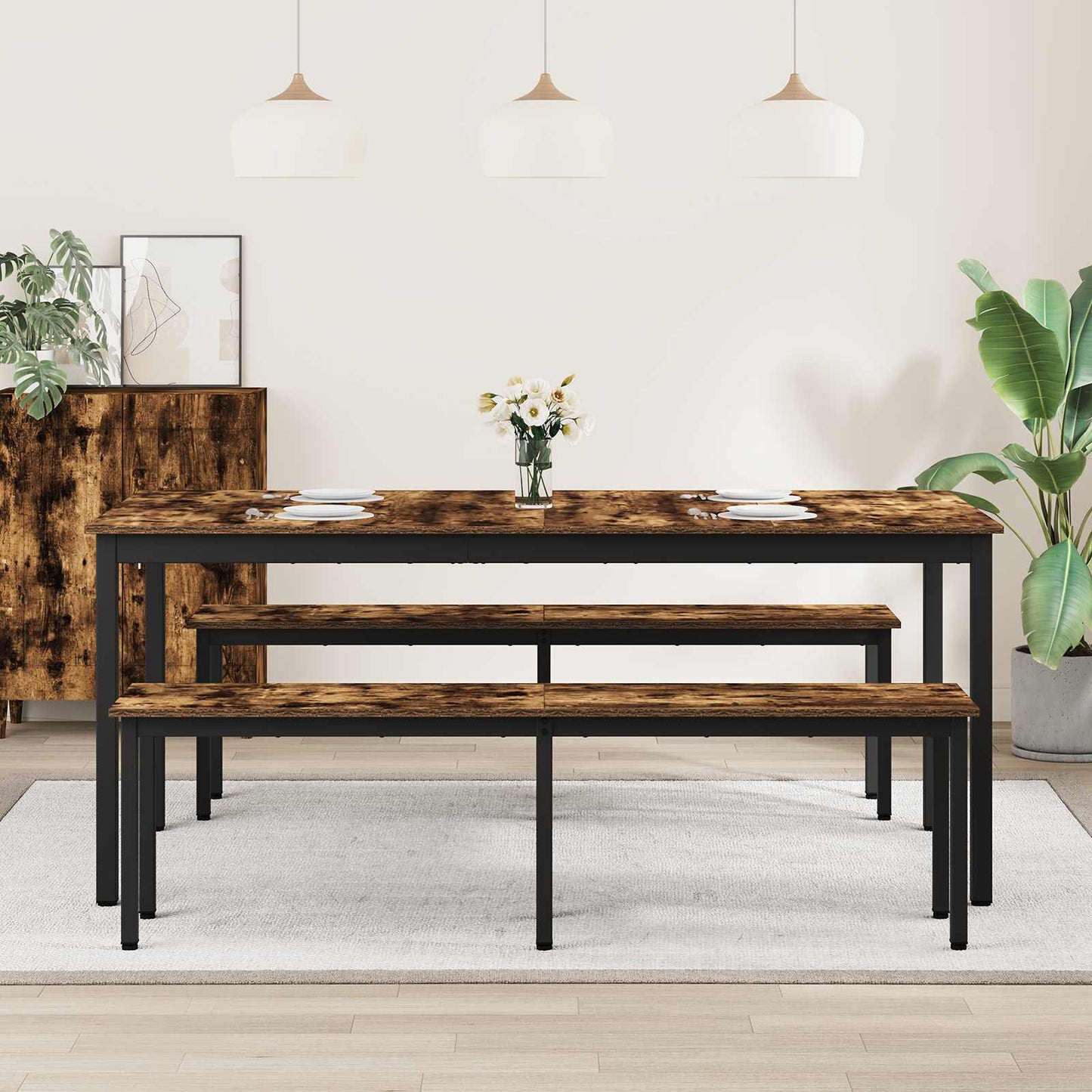 Eettafels 2 pcs 180 x 90 x 75 cm Bewerkt hout is nu te koop bij PeponiXL, paradijselijk wonen!