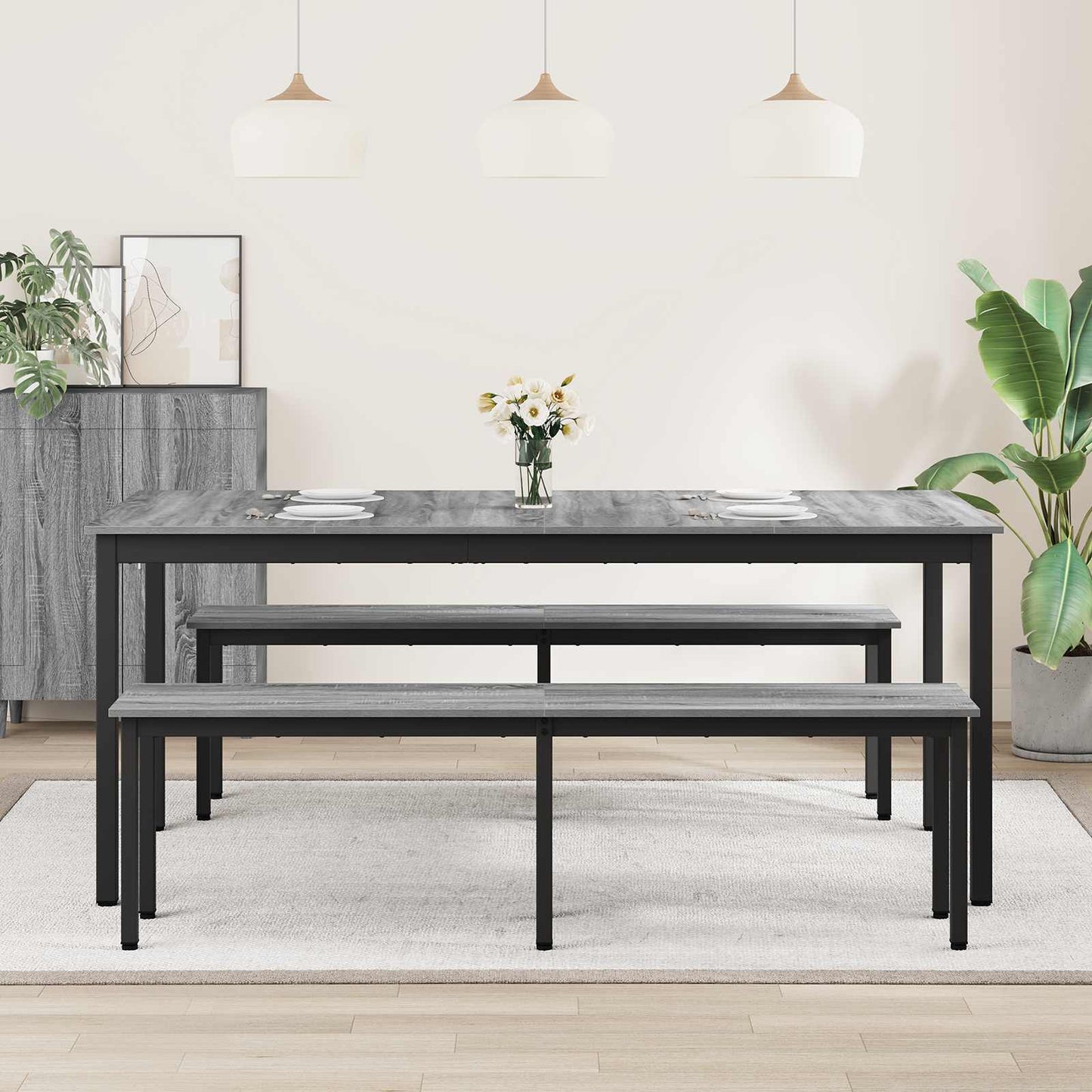 Eettafels 2 pcs 180 x 90 x 75 cm Bewerkt hout is nu te koop bij PeponiXL, paradijselijk wonen!