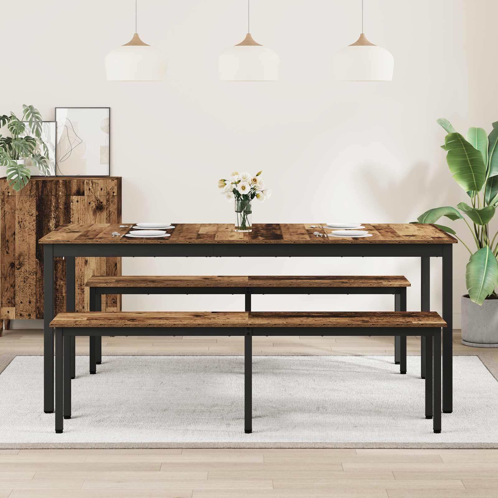 Eettafels 2 pcs 180 x 90 x 75 cm Bewerkt hout is nu te koop bij PeponiXL, paradijselijk wonen!