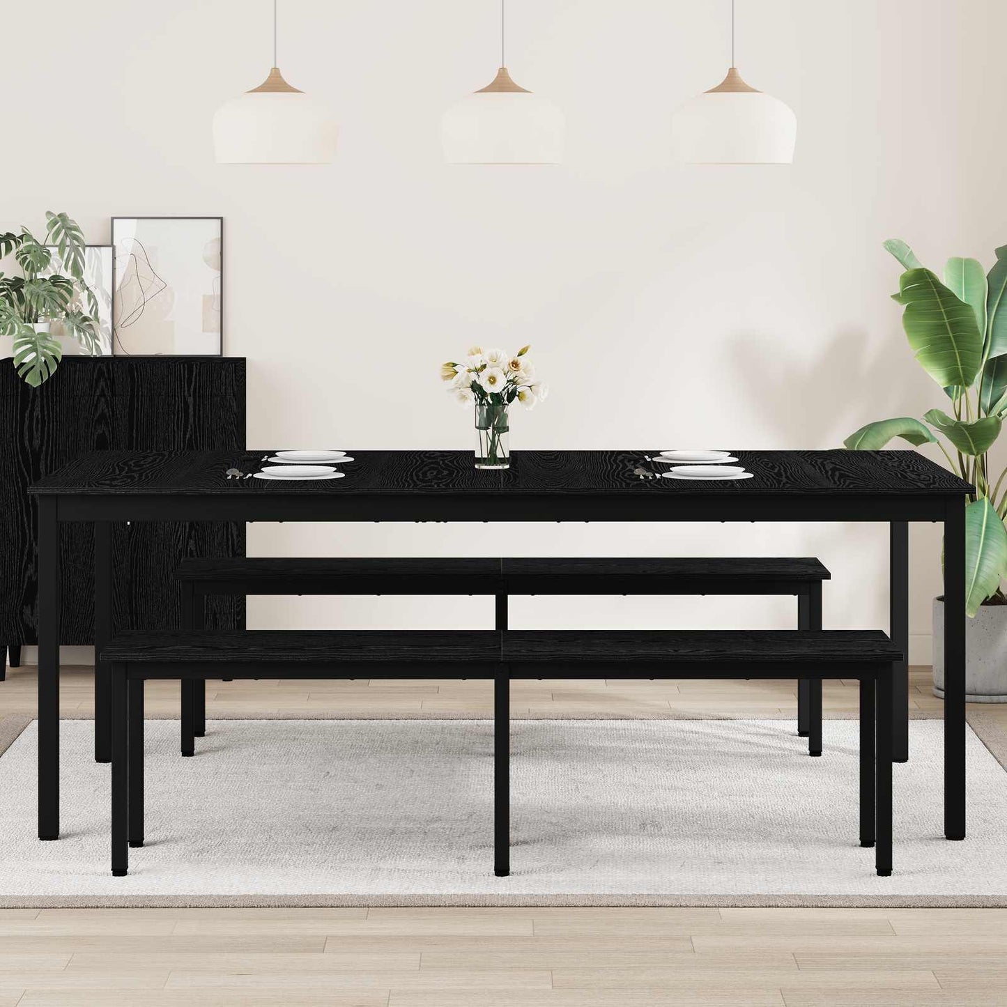 Eettafels 2 pcs 200 x 100 x 75 cm Bewerkt hout is nu te koop bij PeponiXL, paradijselijk wonen!
