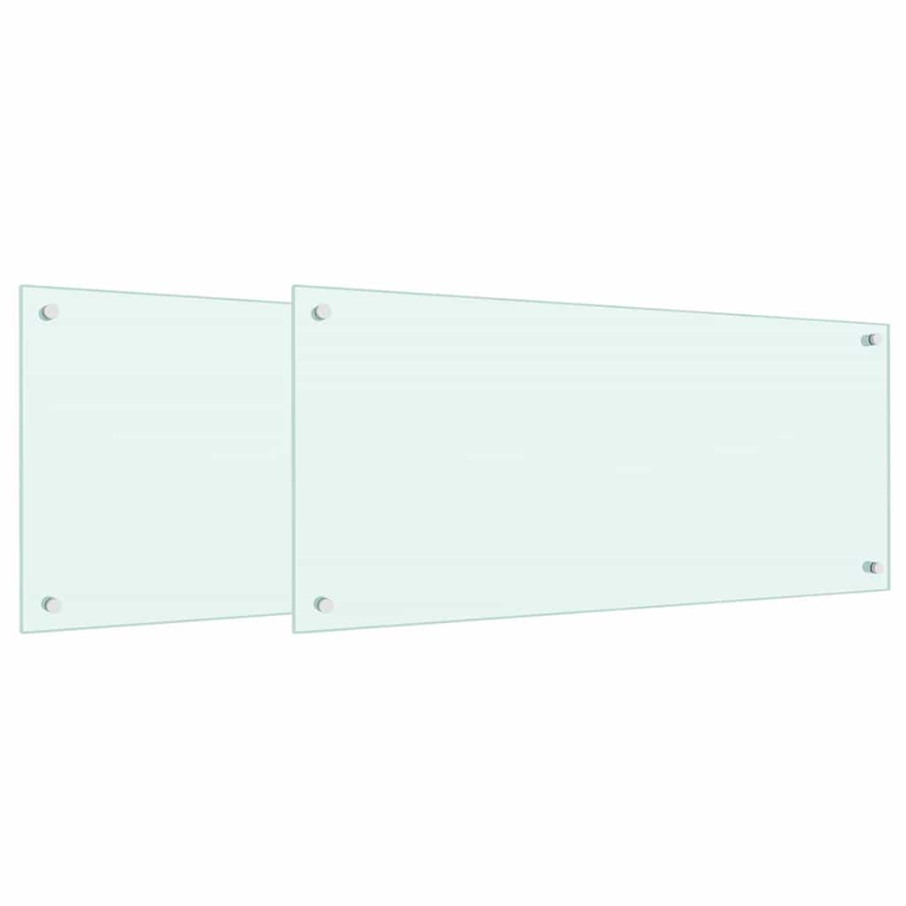 Keukenachterwand 2 pcs Wit 90 x 40 cm gehard glas is nu te koop bij PeponiXL, paradijselijk wonen!